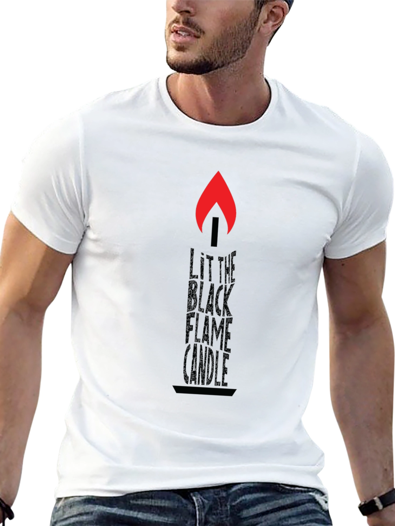 Lit Black Flame Candle Graphic Tee - Unisex