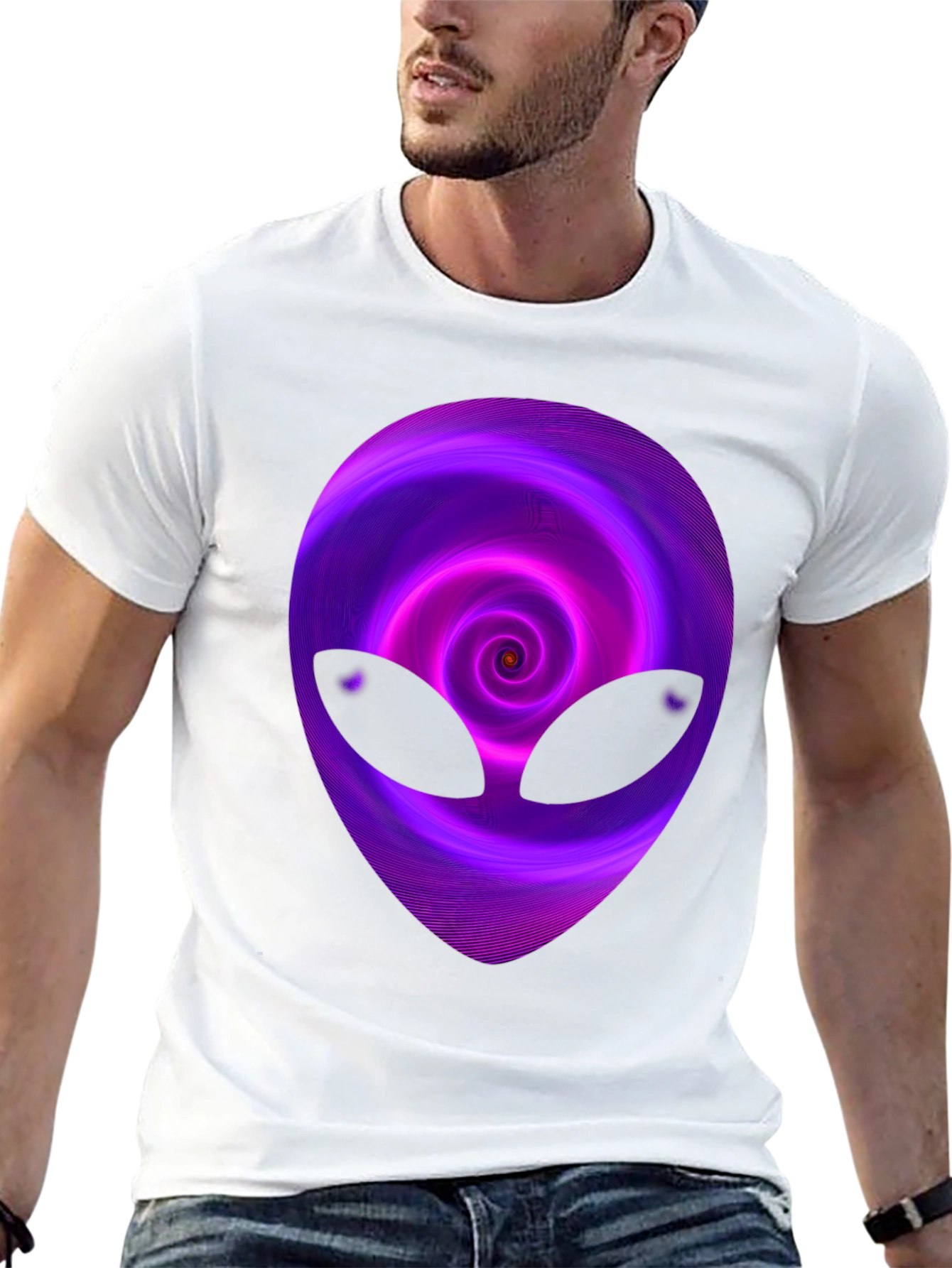 Alien Swirl Graphic T-Shirt - Mens Black Tee
