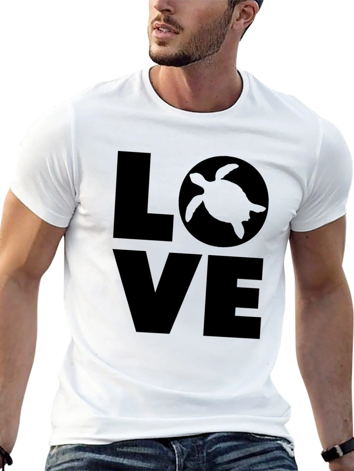 Love Turtle Black Graphic T-Shirt