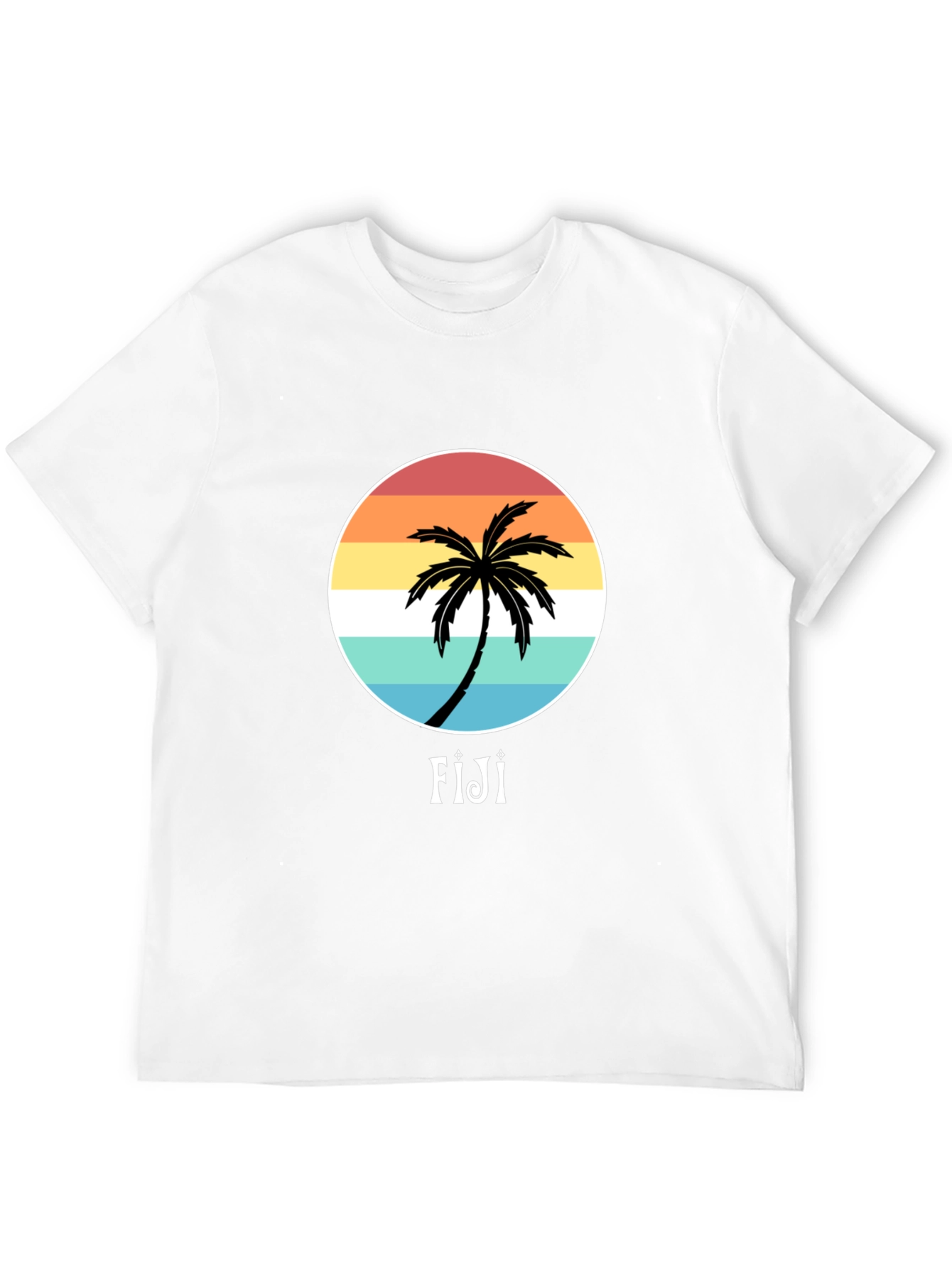 Fiji Palm Tree Sunset Graphic Tee