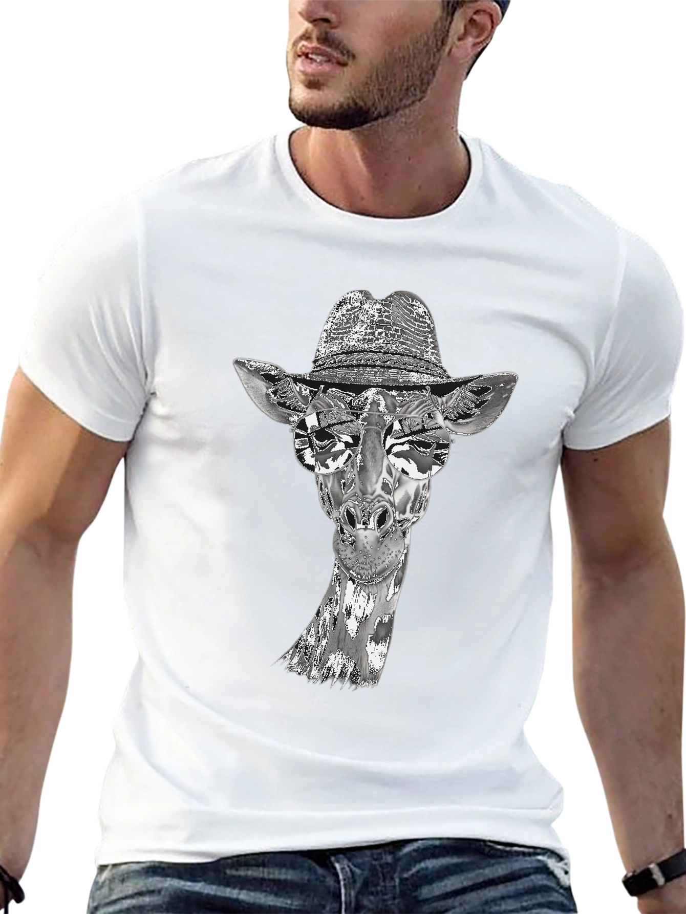 Giraffe Graphic Tee - Cool Animal Design
