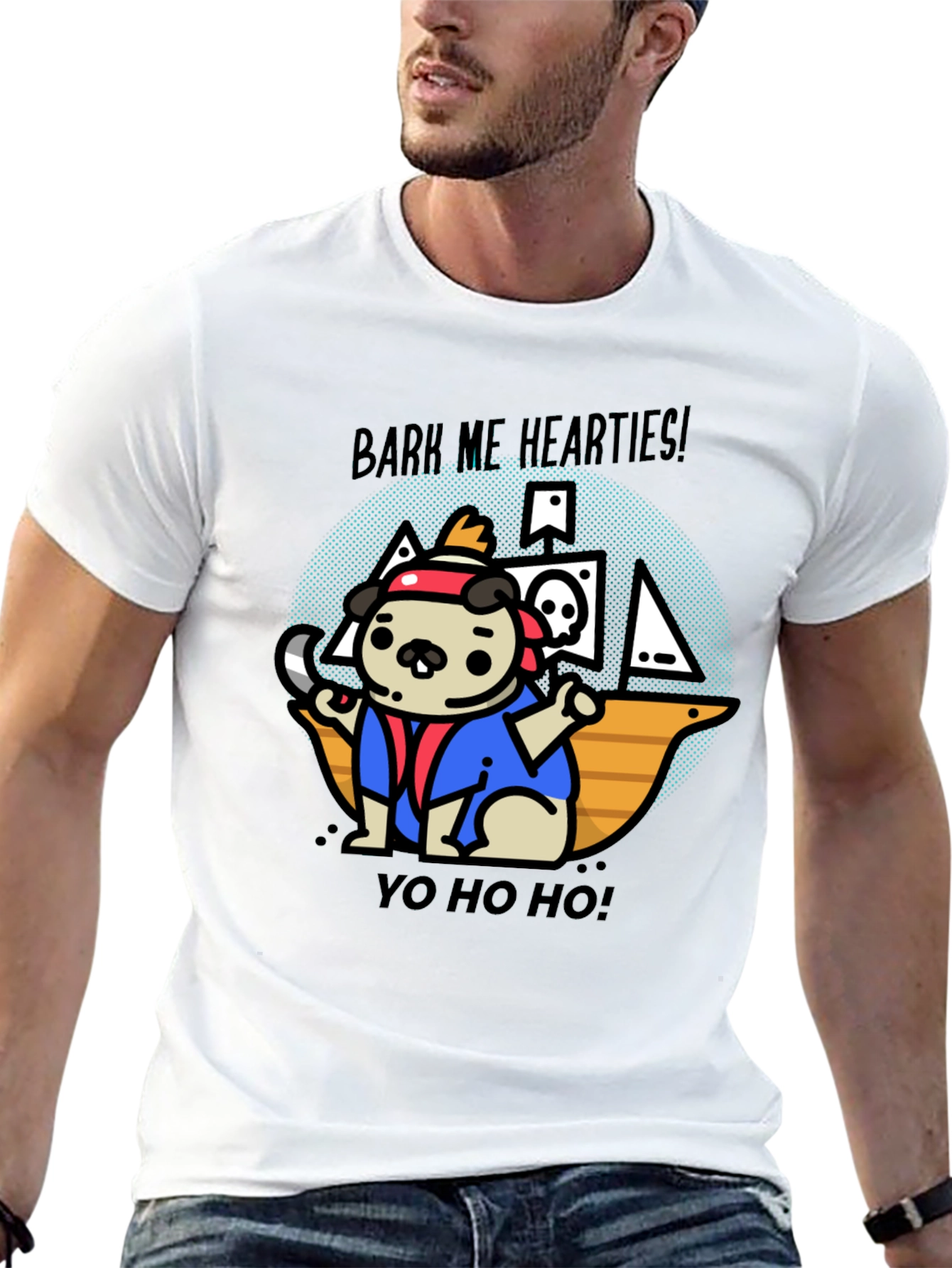 Pirate Pug T-Shirt - Bark Me Hearties!