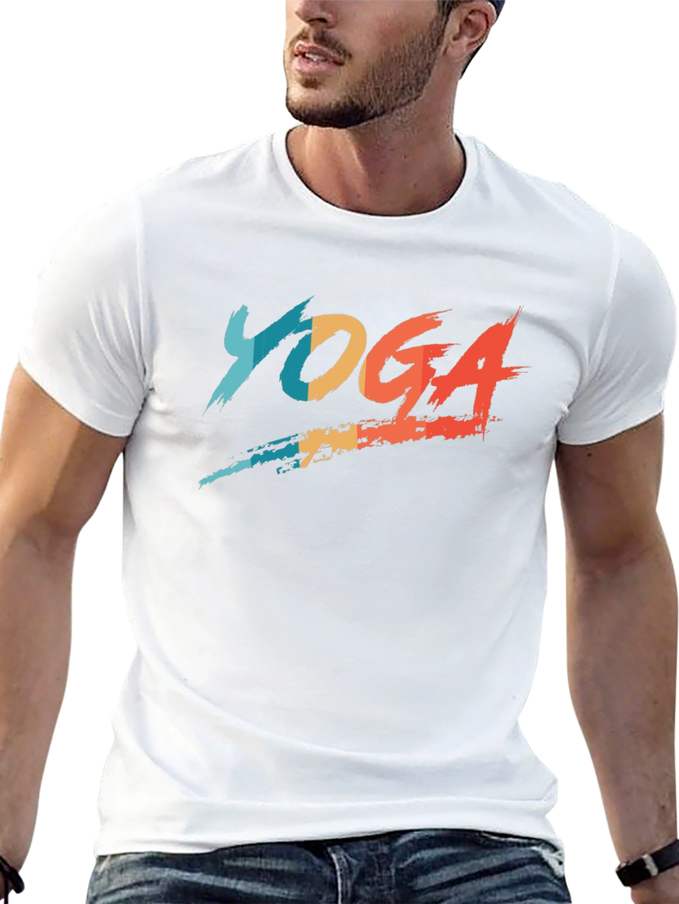 Yoga Graphic Black T-Shirt - Mens Casual Tee
