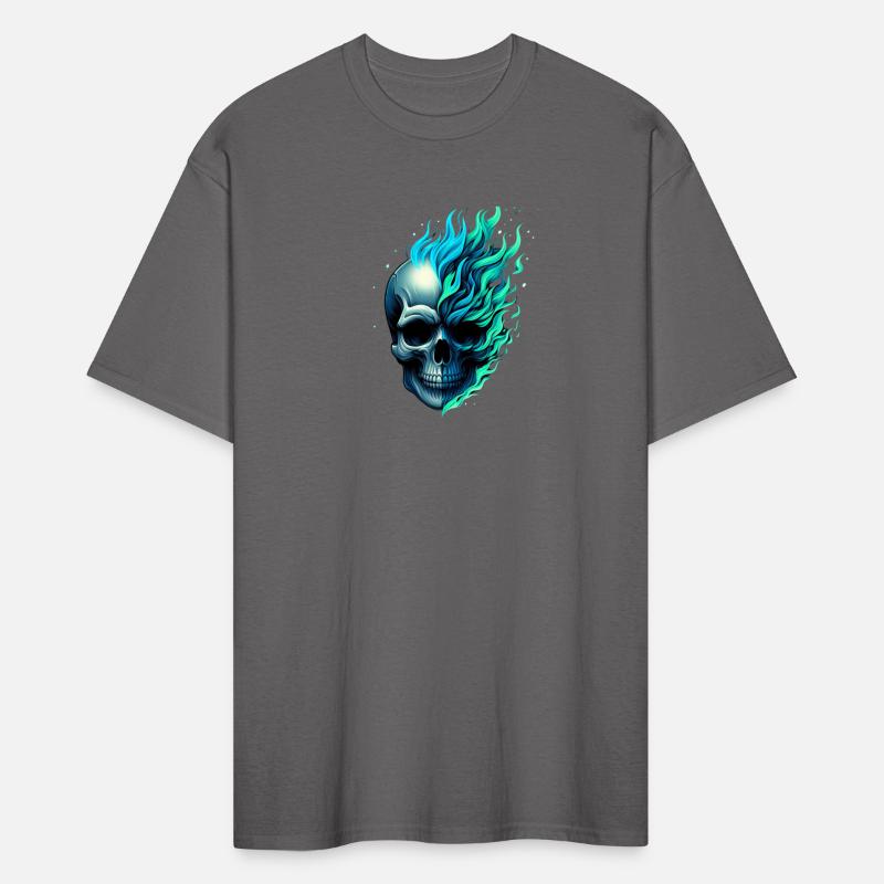 Magic Flaming Green Blue Skull 2