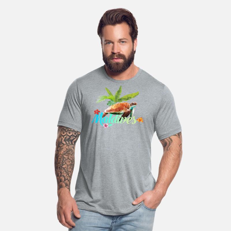 Maldives Seaturtle Flowers Palms Vacation Souvenir