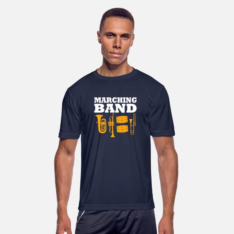 Marching Band Slogan with brass instruments
