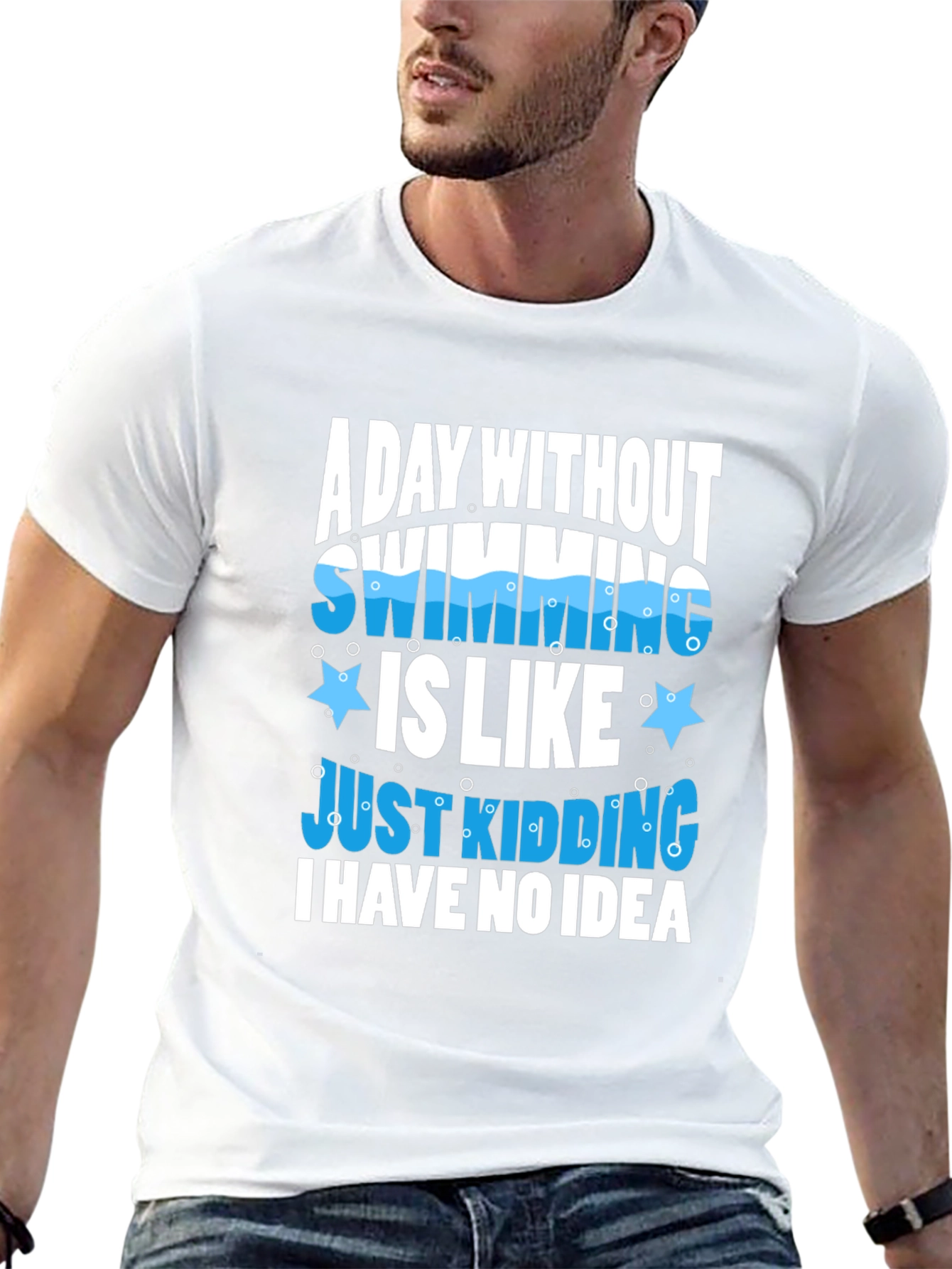 Swimming Joke Graphic Tee - Black