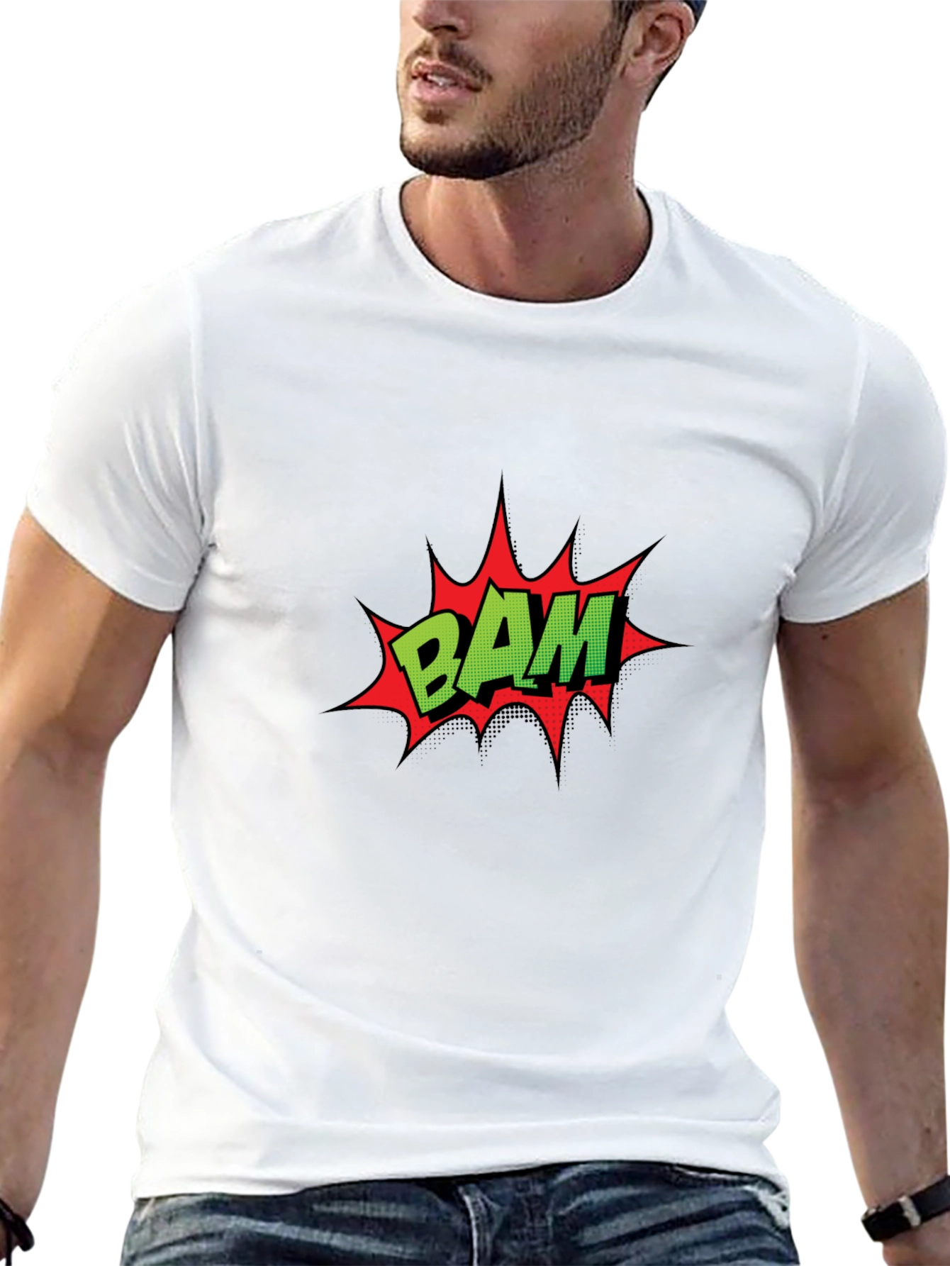 Comic Book Style BAM Black T-Shirt