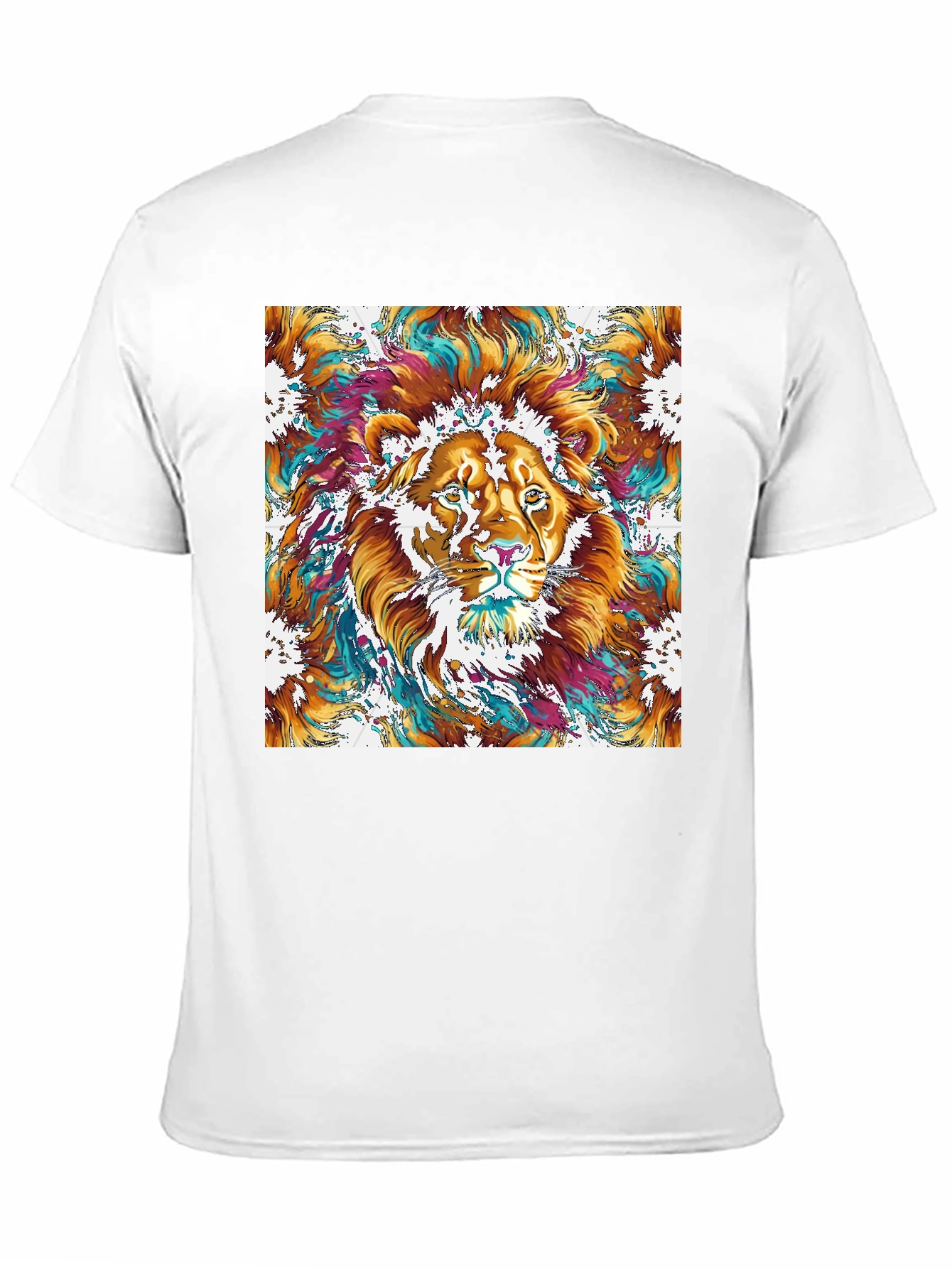 Lion Art Graphic Print Black T-Shirt