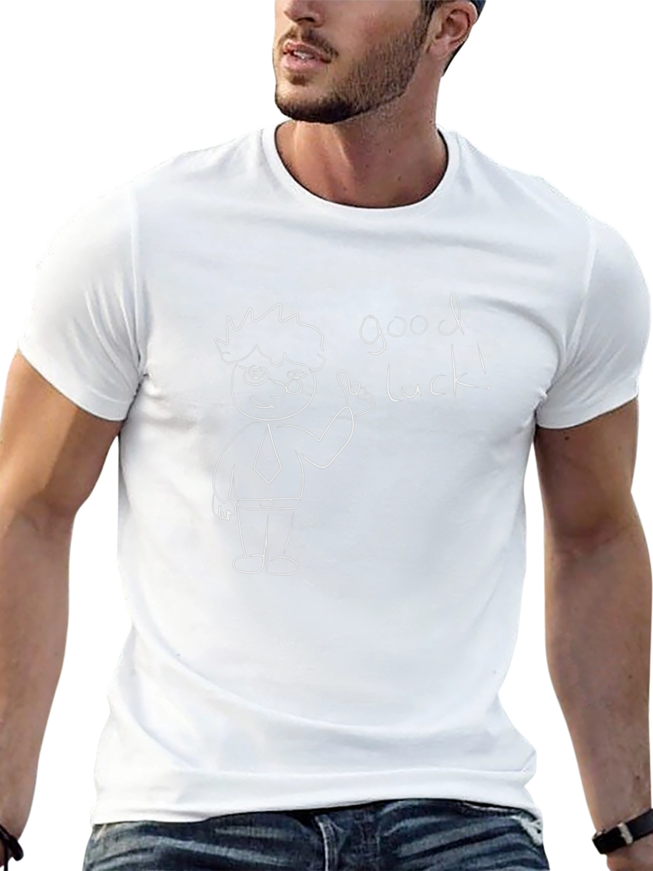 Good Luck Graphic Tee - Black Cotton T-Shirt