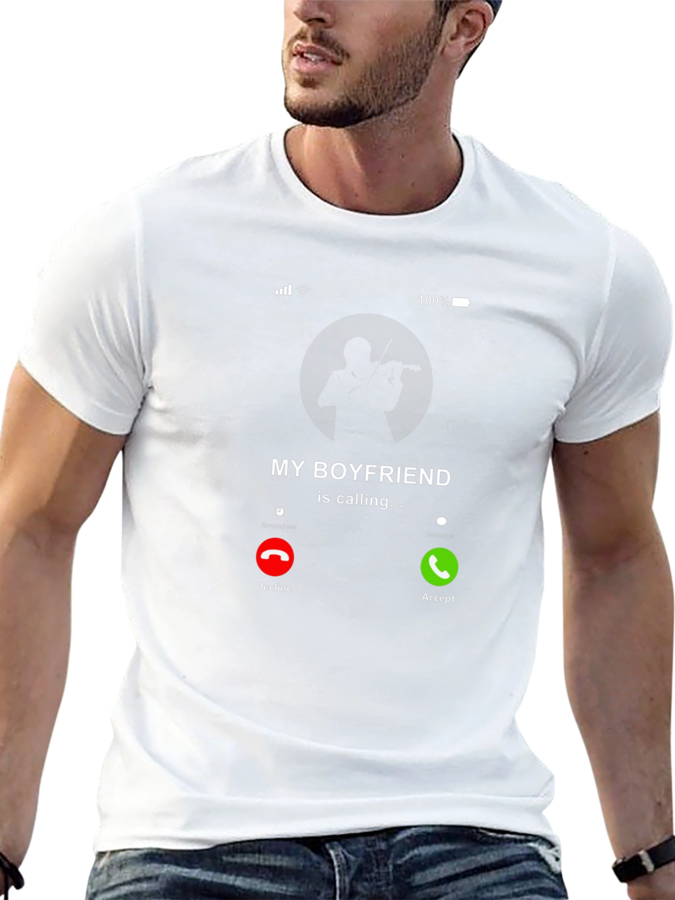 My Boyfriend Is Calling T-Shirt - Musician