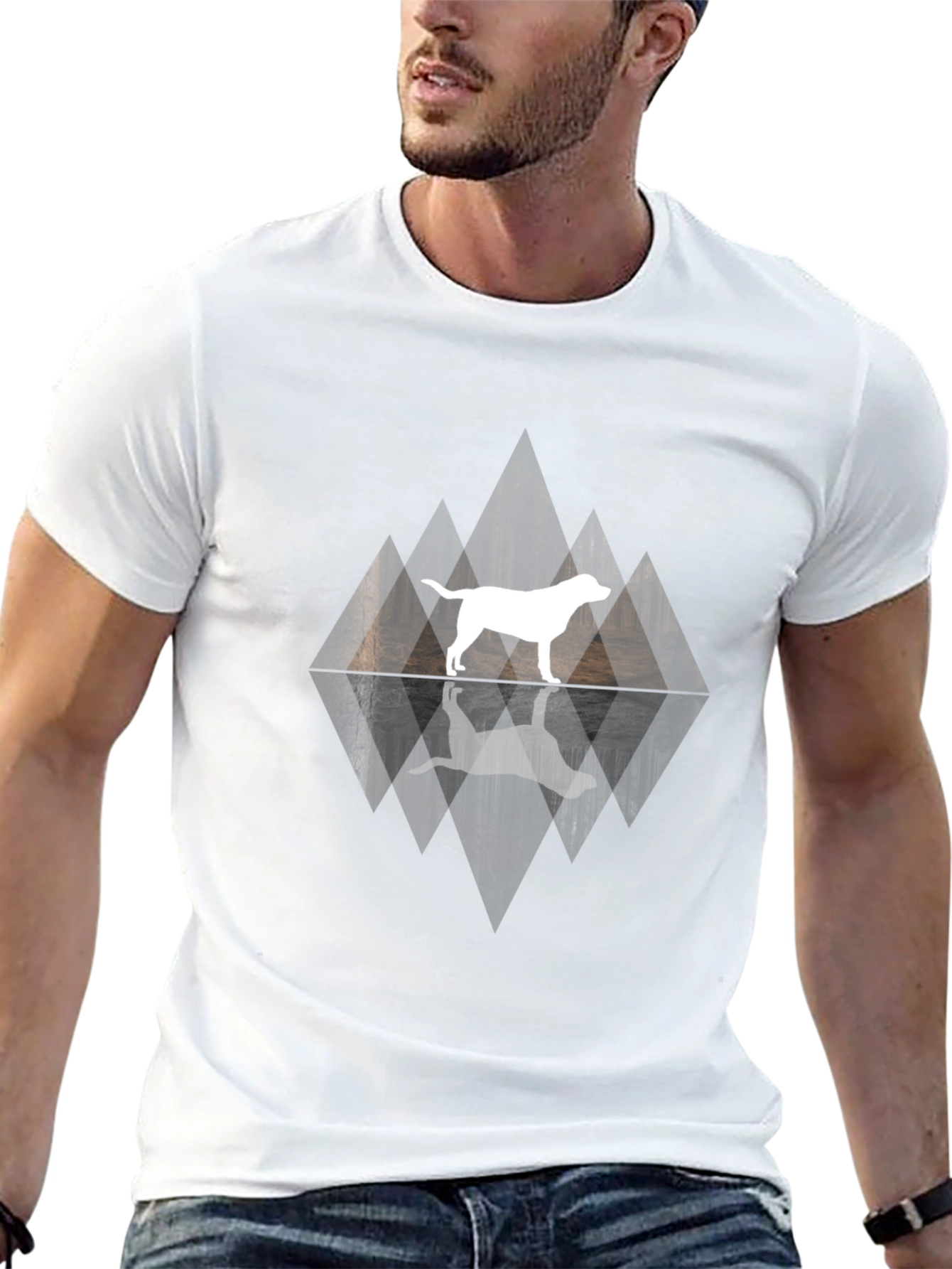 Dog Silhouette Graphic T-Shirt