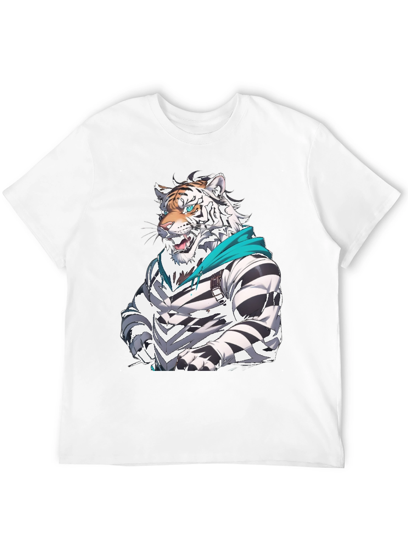Tiger Cartoon Graphic Black T-Shirt