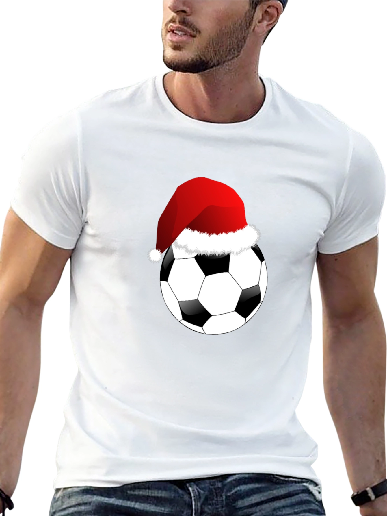 Christmas Soccer Ball T-Shirt - Festive Holiday Tee