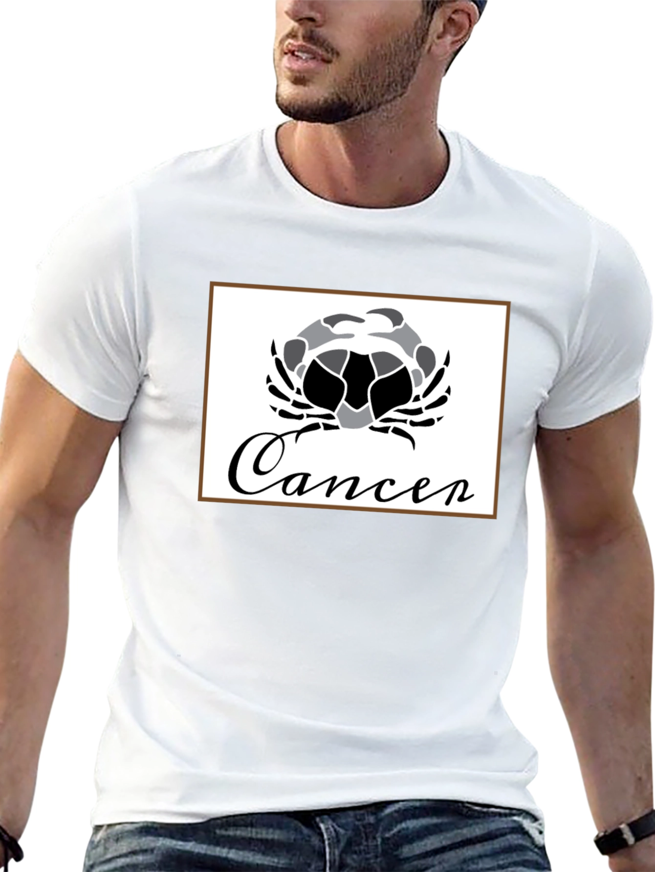 Cancer Zodiac T-Shirt - Black Cotton Graphic Tee