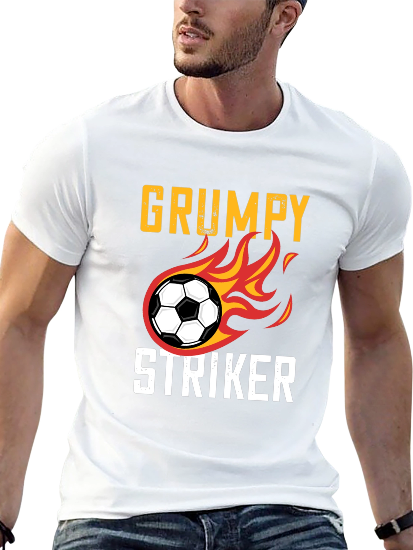 Grumpy Striker Soccer T-Shirt - Funny Sportswear