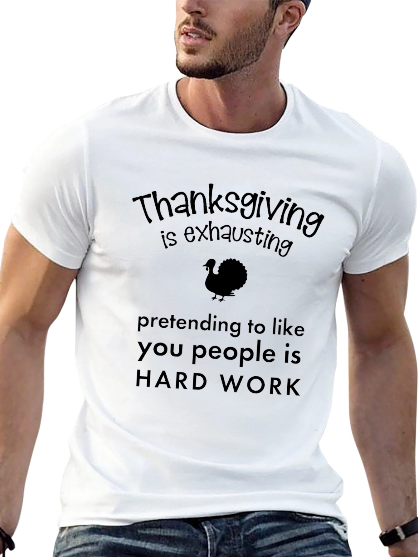 Thanksgiving Exhausting Humor Tee