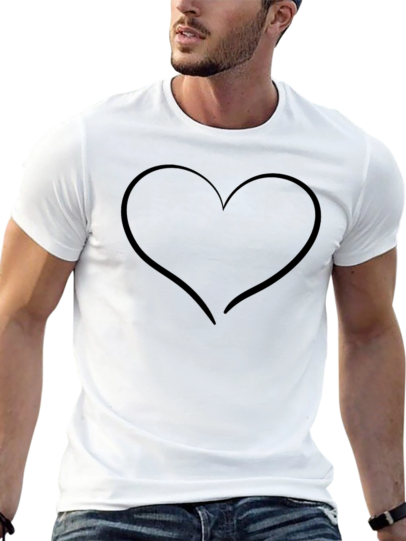 Heart Graphic Black T-Shirt - Minimalist Style