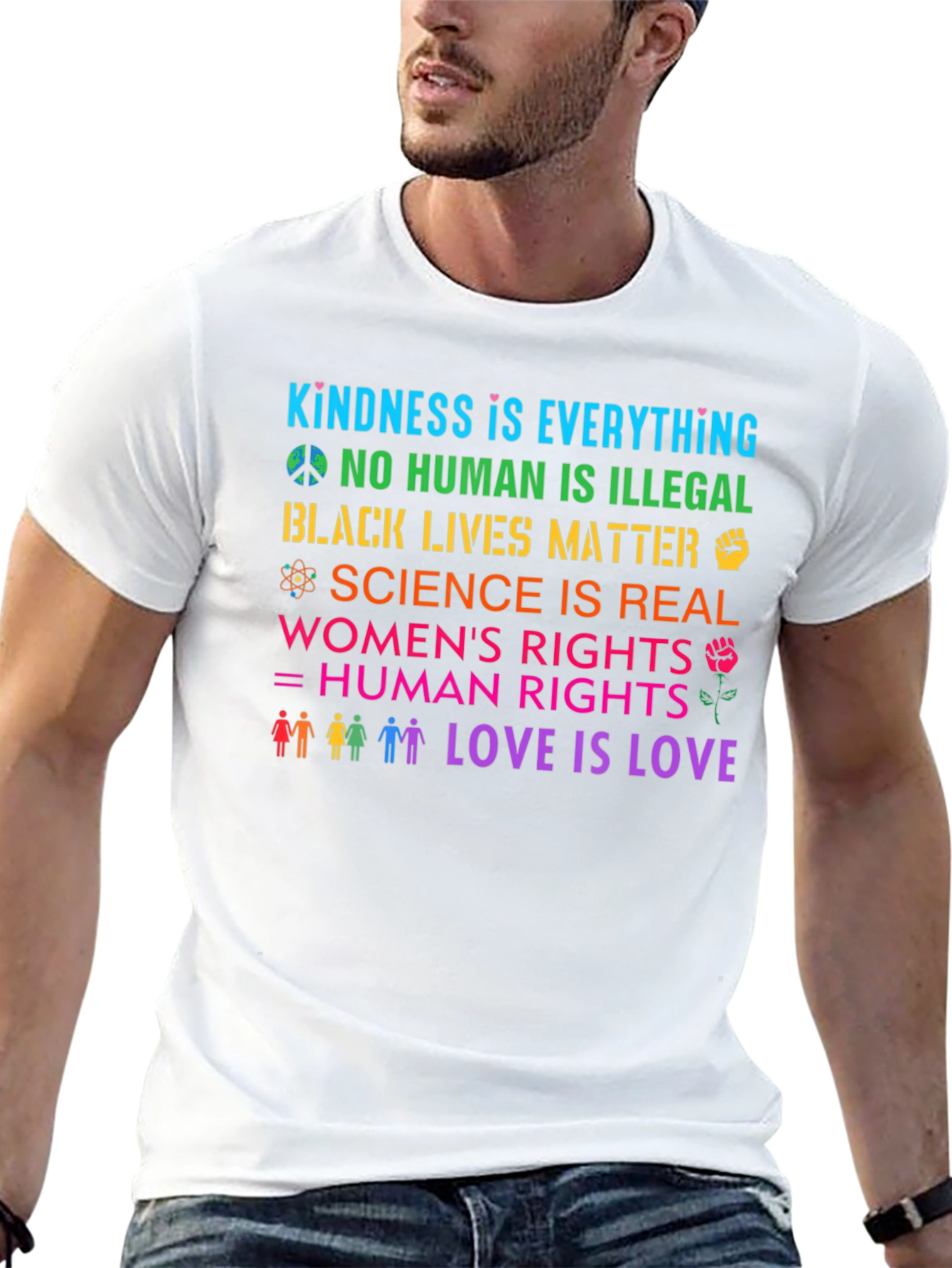 Equality & Kindness Graphic T-Shirt - Black