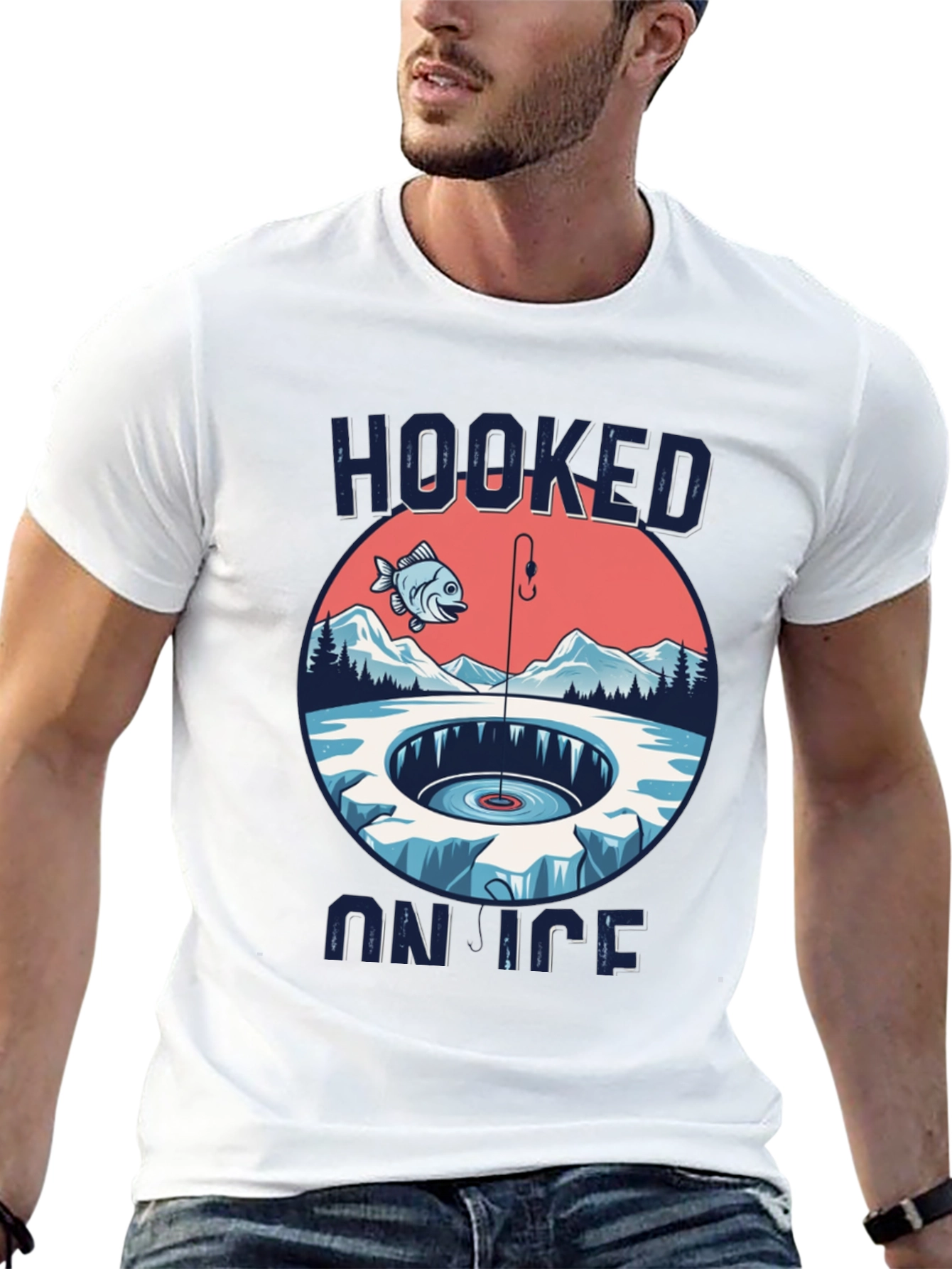 Hooked on Ice Fishing Graphic Tee