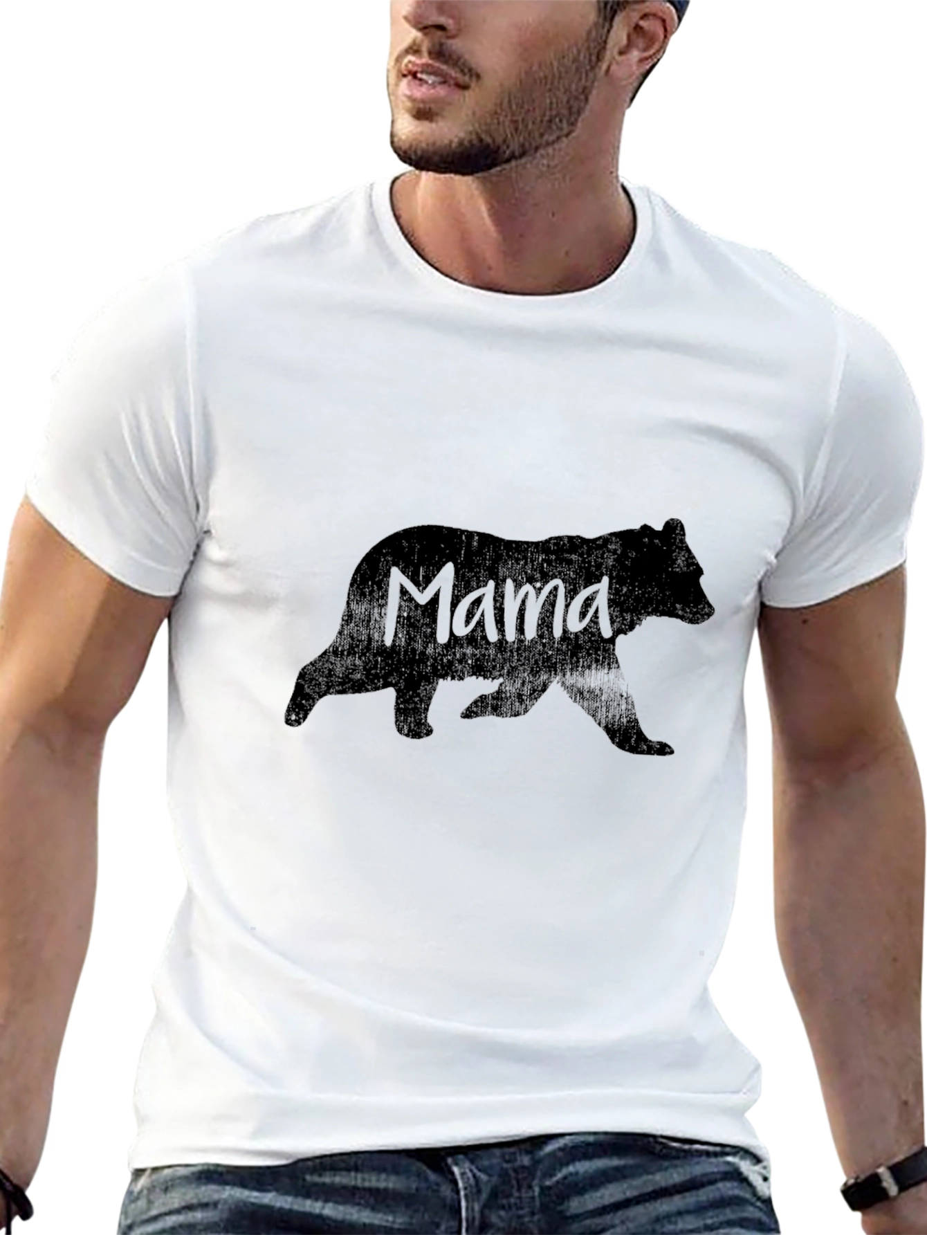 Mama Bear Graphic Tee - Black Crew Neck