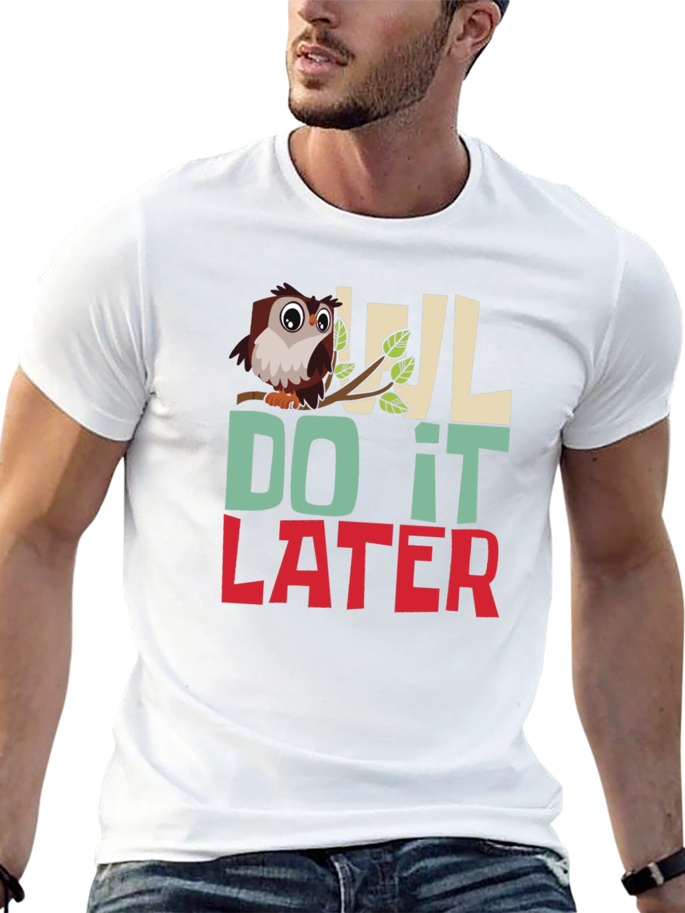 Owl Do It Later Mens Graphic T-Shirt