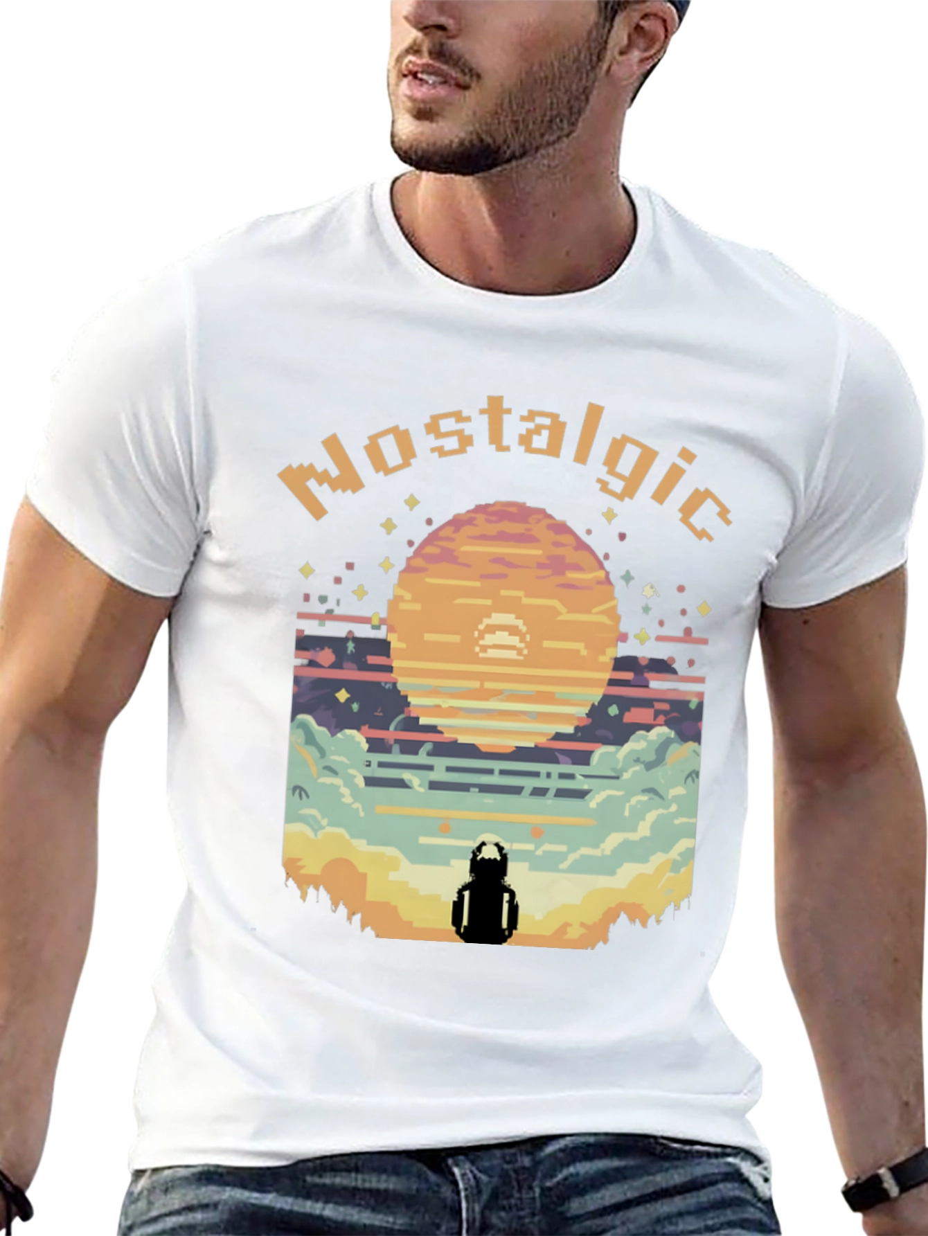 Nostalgic Pixel Art Graphic Tee - Retro Gaming Style