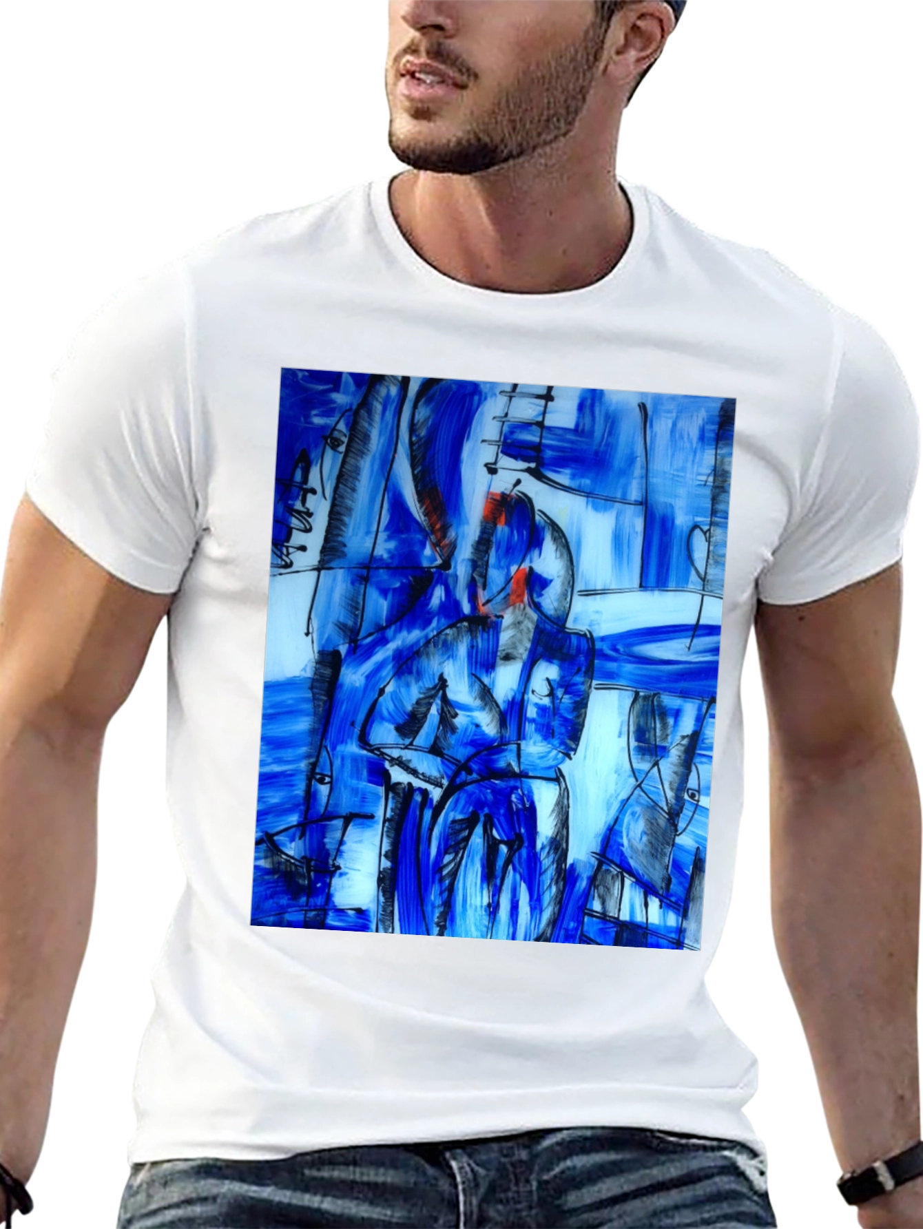 Abstract Art Print Black T-Shirt
