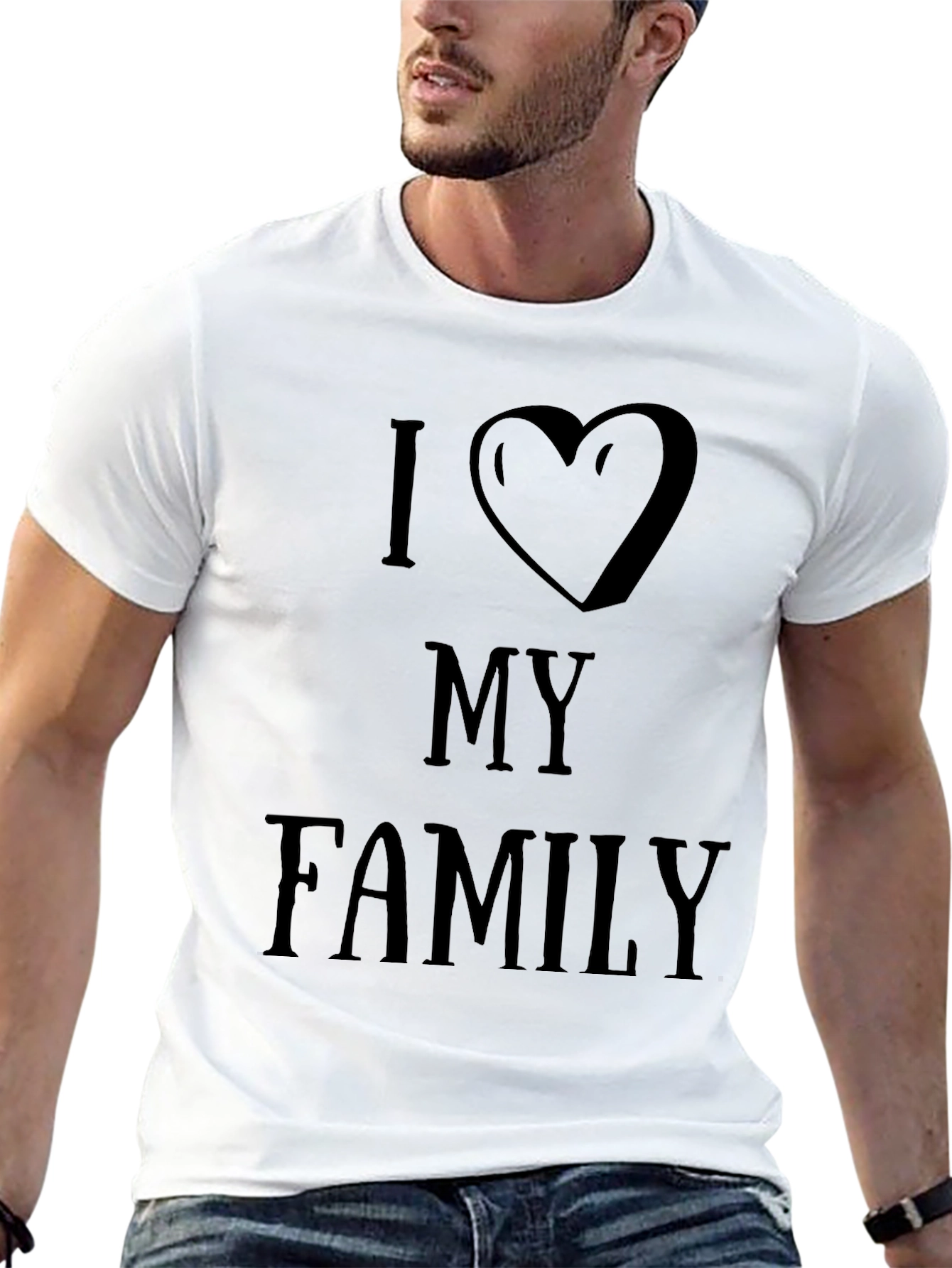 I Love My Family Black Graphic Tee