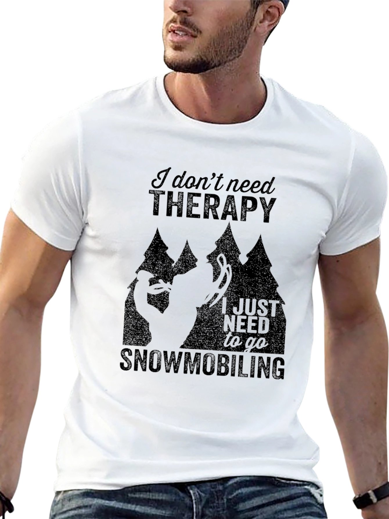 Snowmobiling Therapy Tee - Black