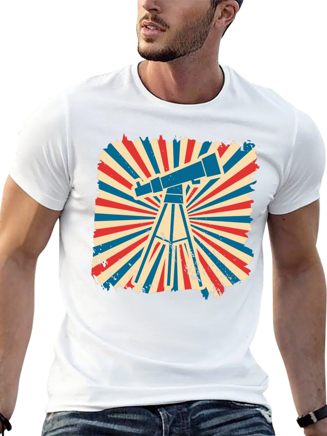Telescope Graphic Tee - Retro Design
