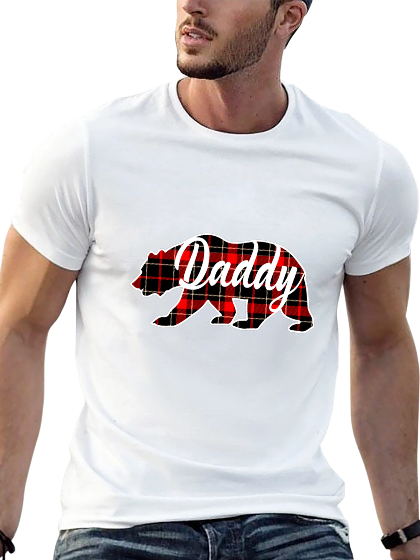 Daddy Bear Plaid T-Shirt - Fathers Day Gift