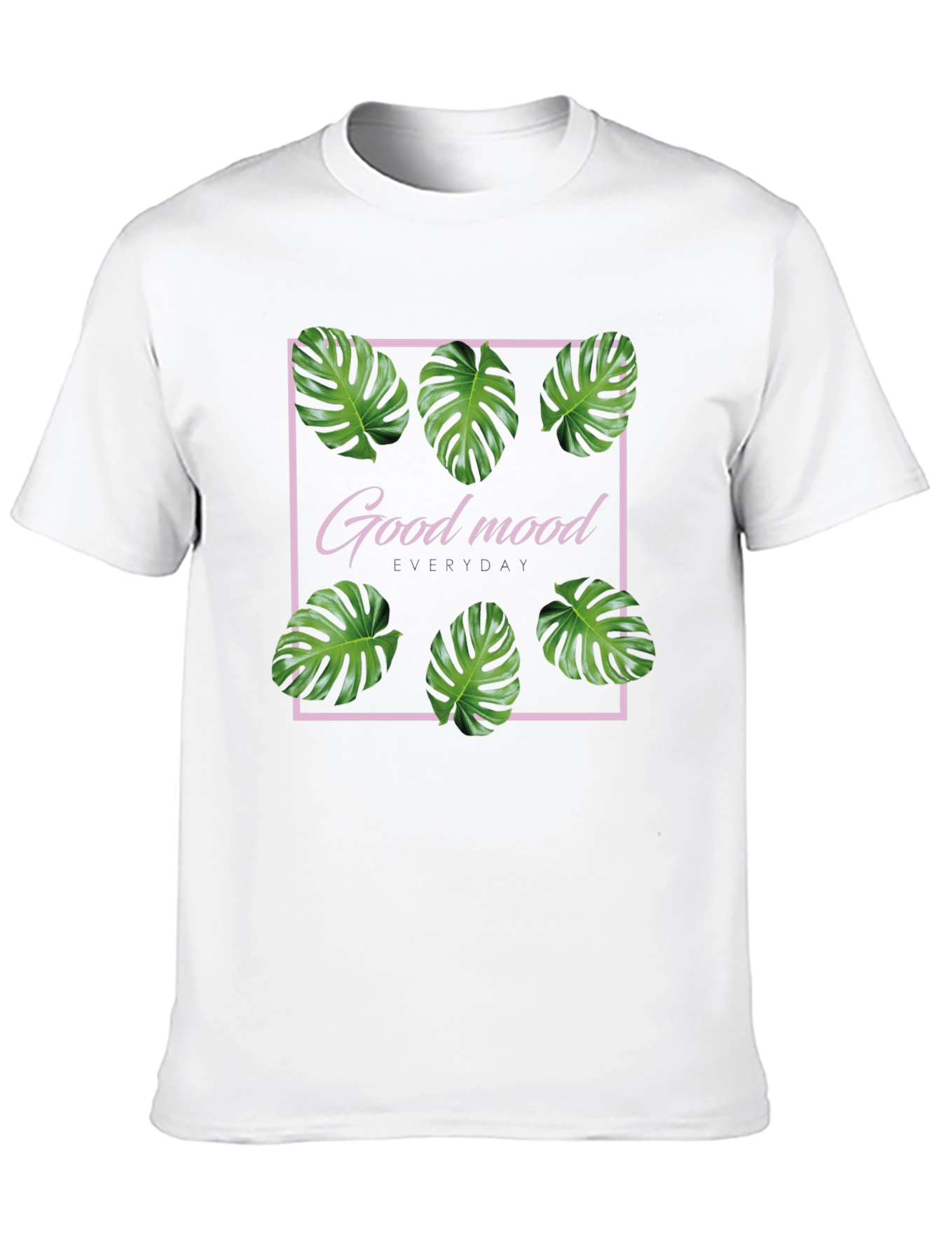 Good Mood Monstera Leaf Graphic Tee - Black
