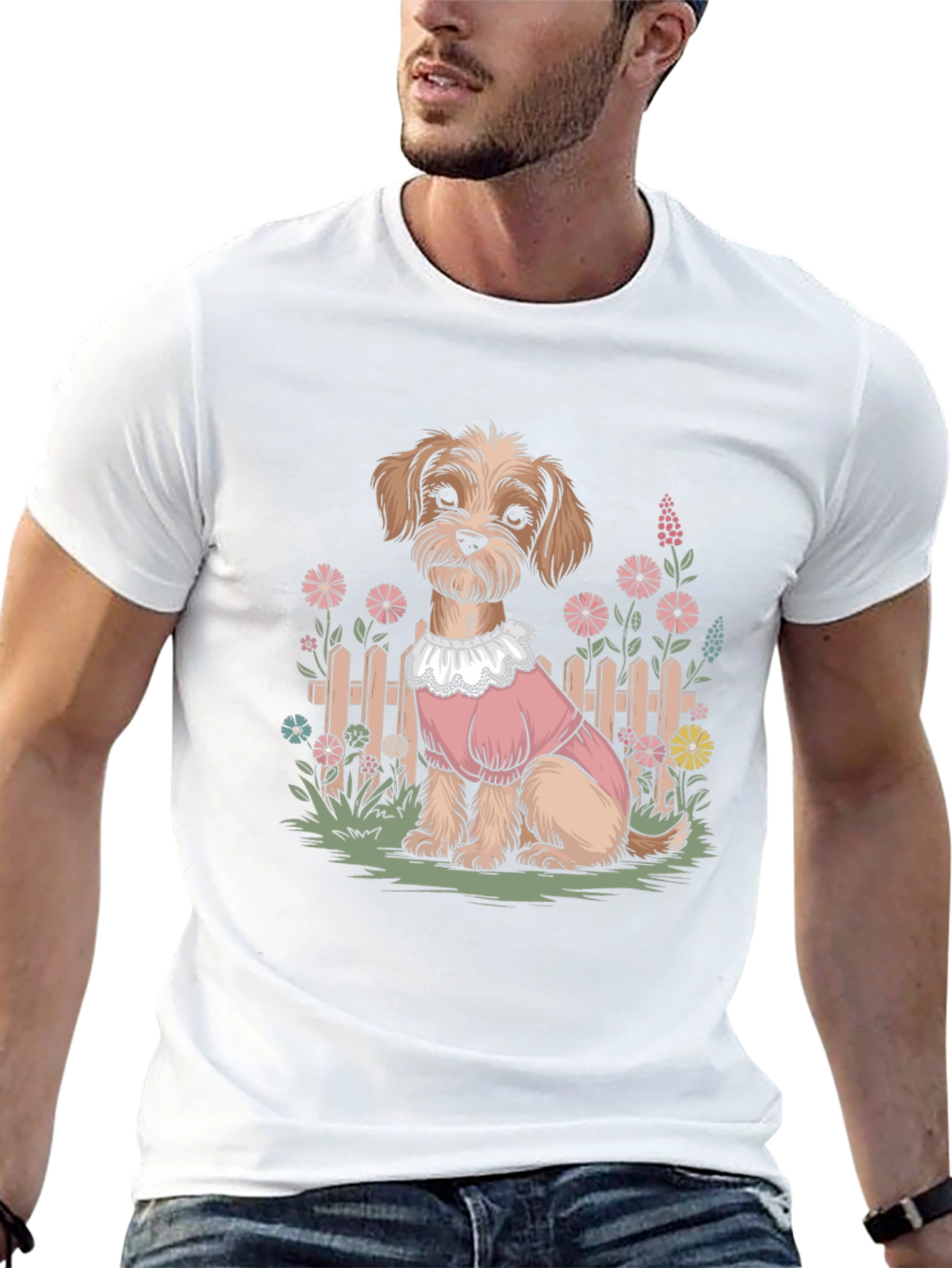 Dog in Garden T-Shirt