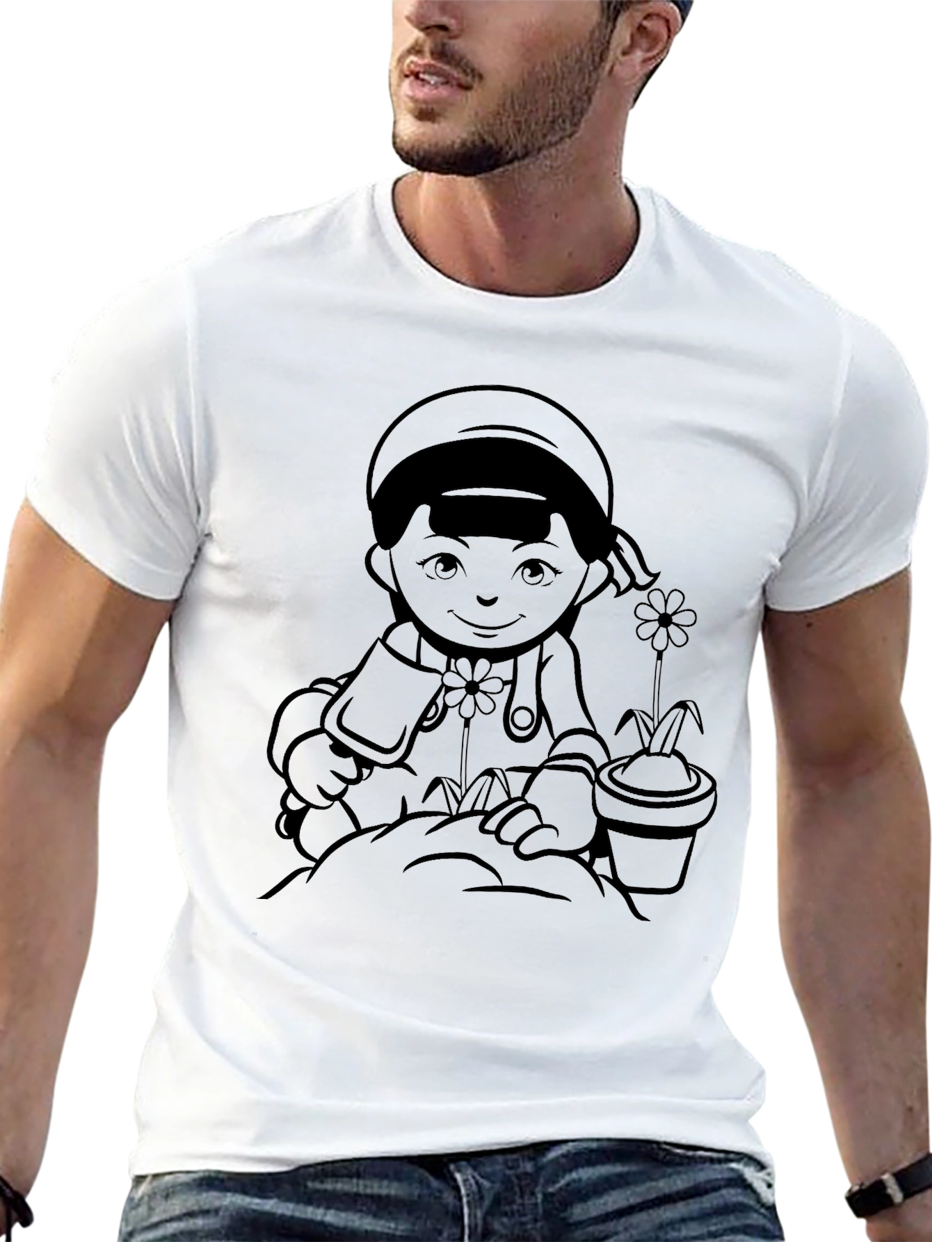 Gardener Girl Black T-Shirt