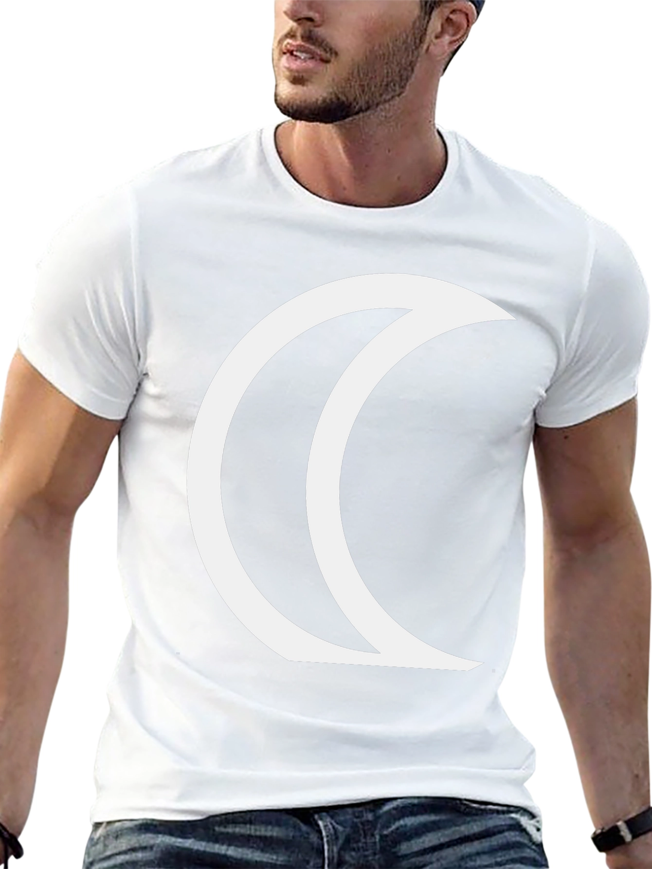 Crescent Moon Graphic Black T-Shirt