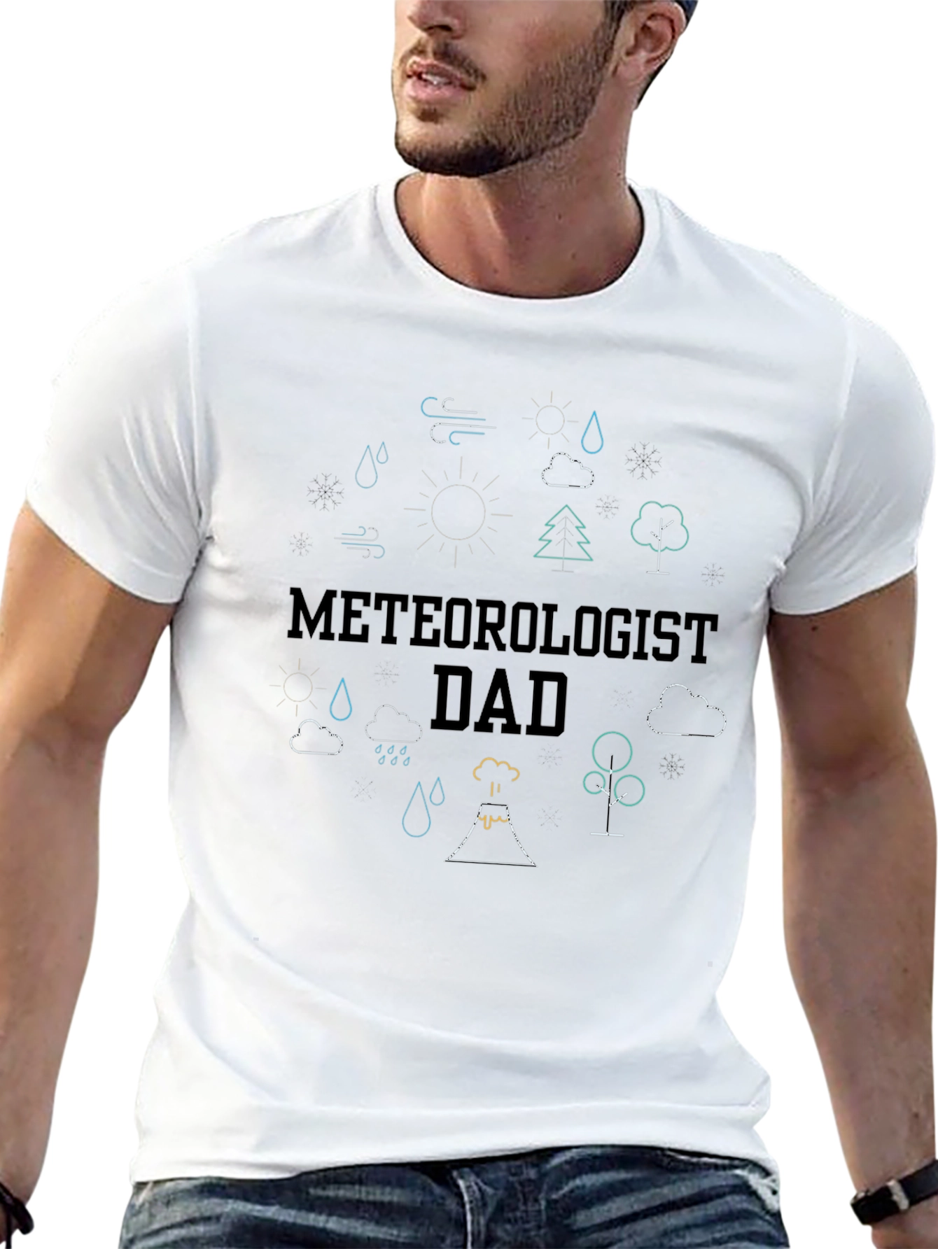 Meteorologist Dad Black Graphic T-Shirt