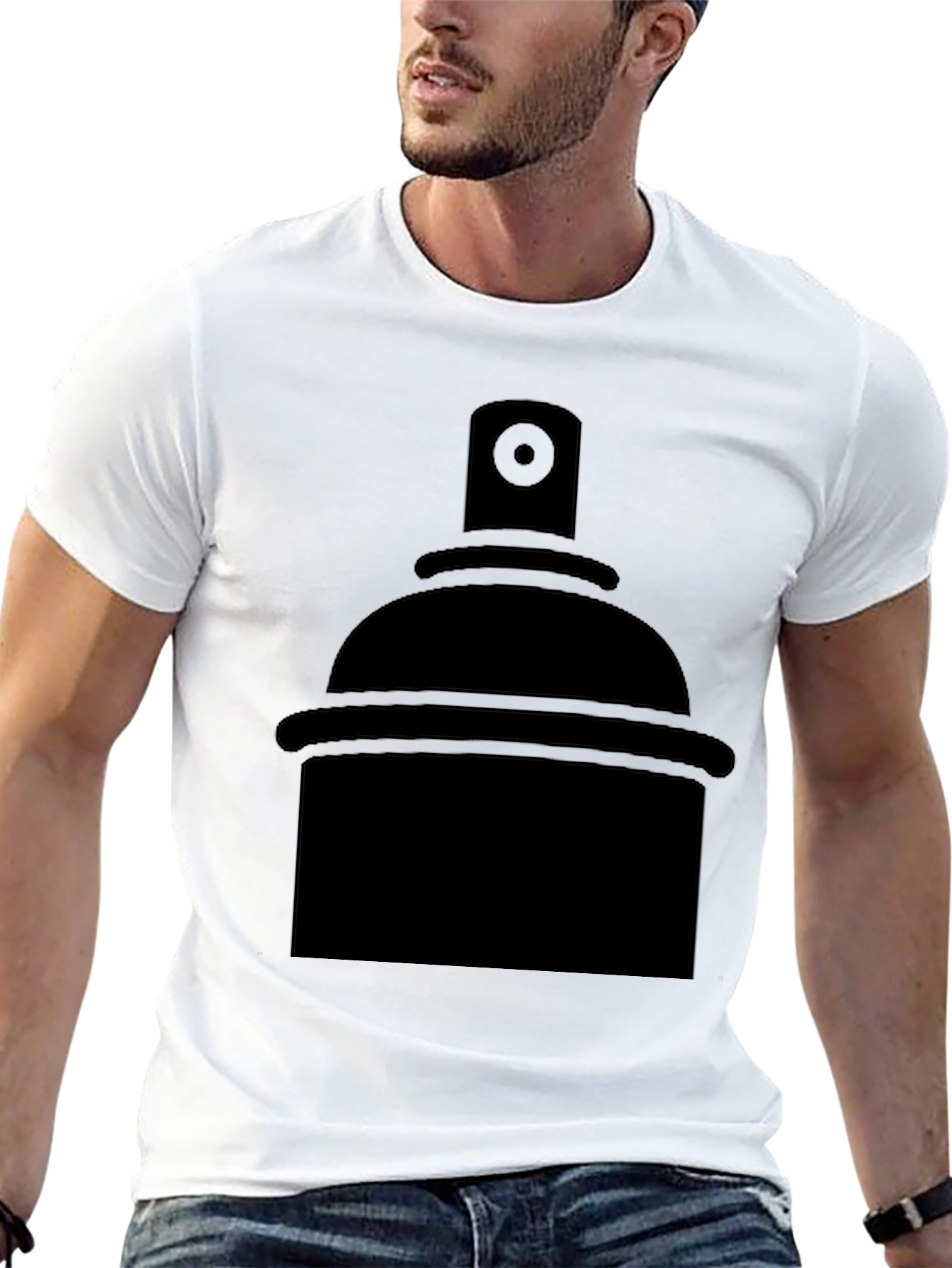 Spray Can Graphic Tee - Black Print T-Shirt