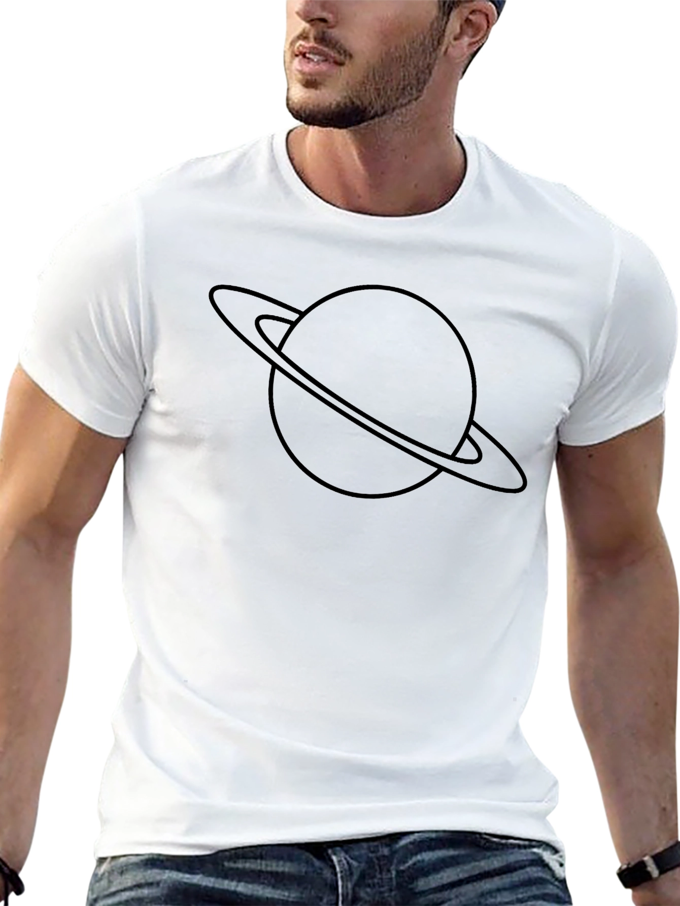 Saturn Graphic T-Shirt - Black Casual Wear