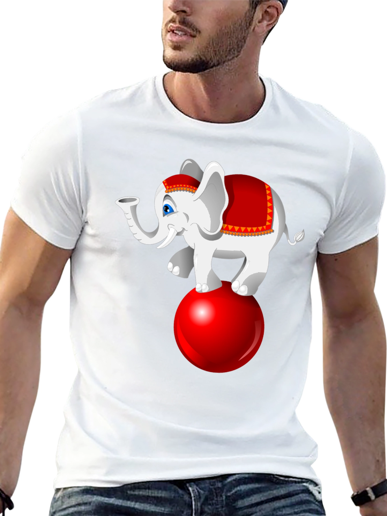 Circus Elephant on Ball Graphic Tee