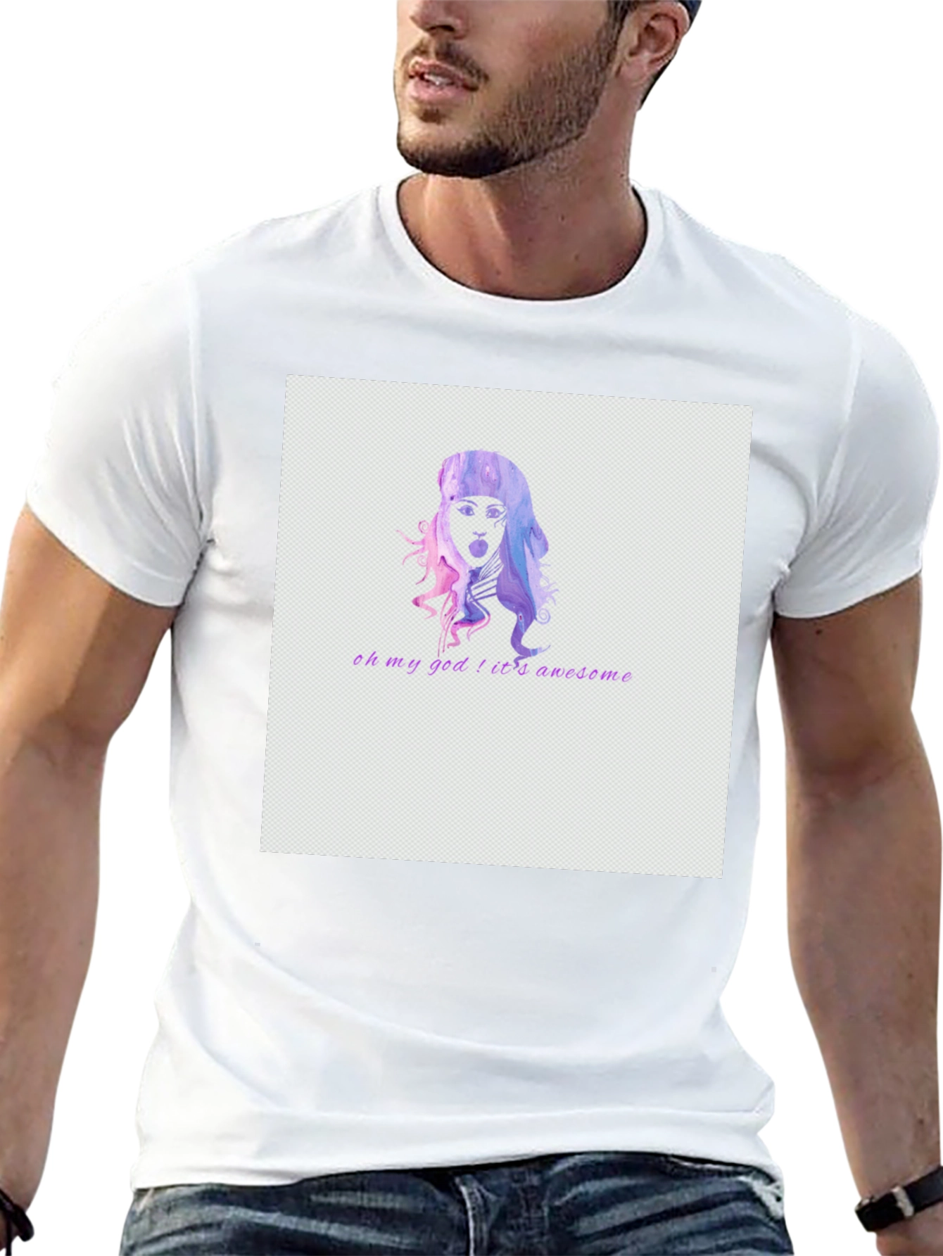 Oh My God! Awesome Graphic T-Shirt - Black