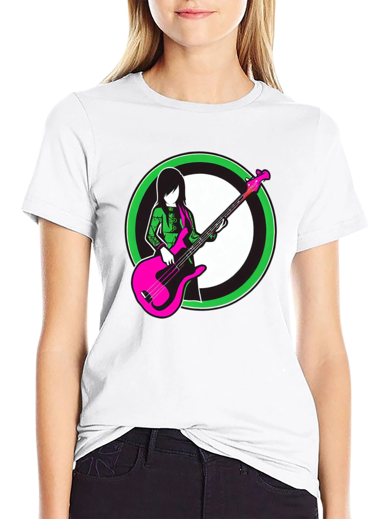 Cool Graphic Tee - Girl with Bass Guitar