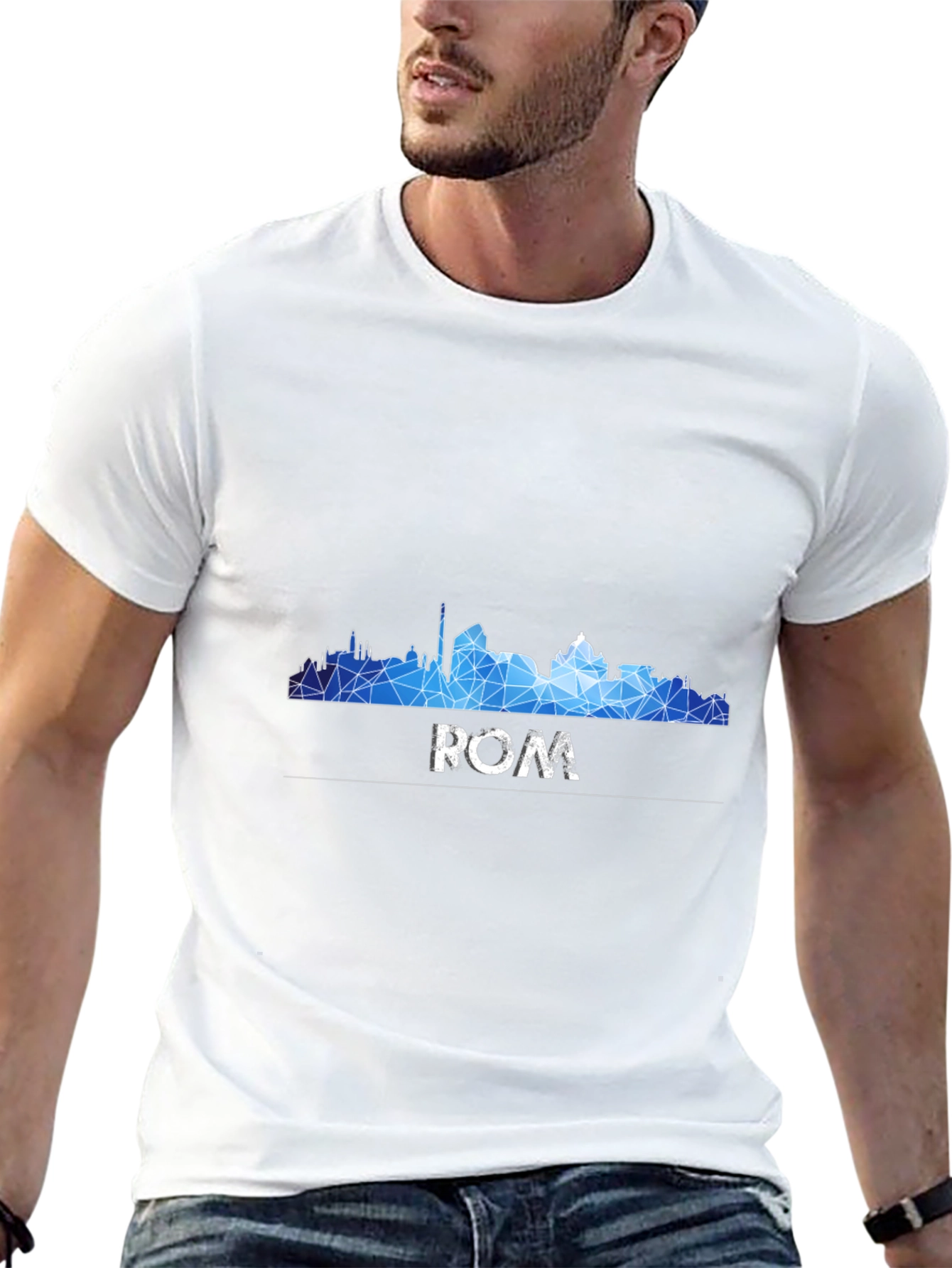 Rome Skyline Graphic Tee - Geometric Print