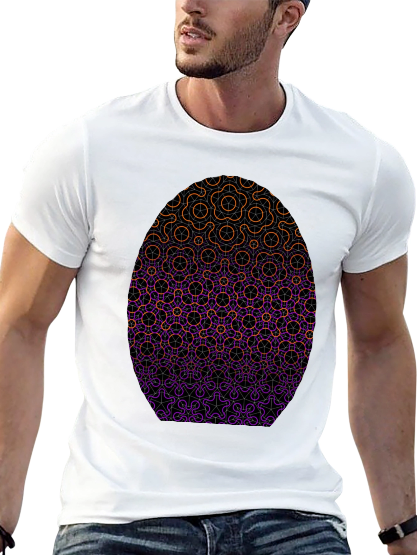 Geometric Egg Graphic Tee - Stylish Casual Wear