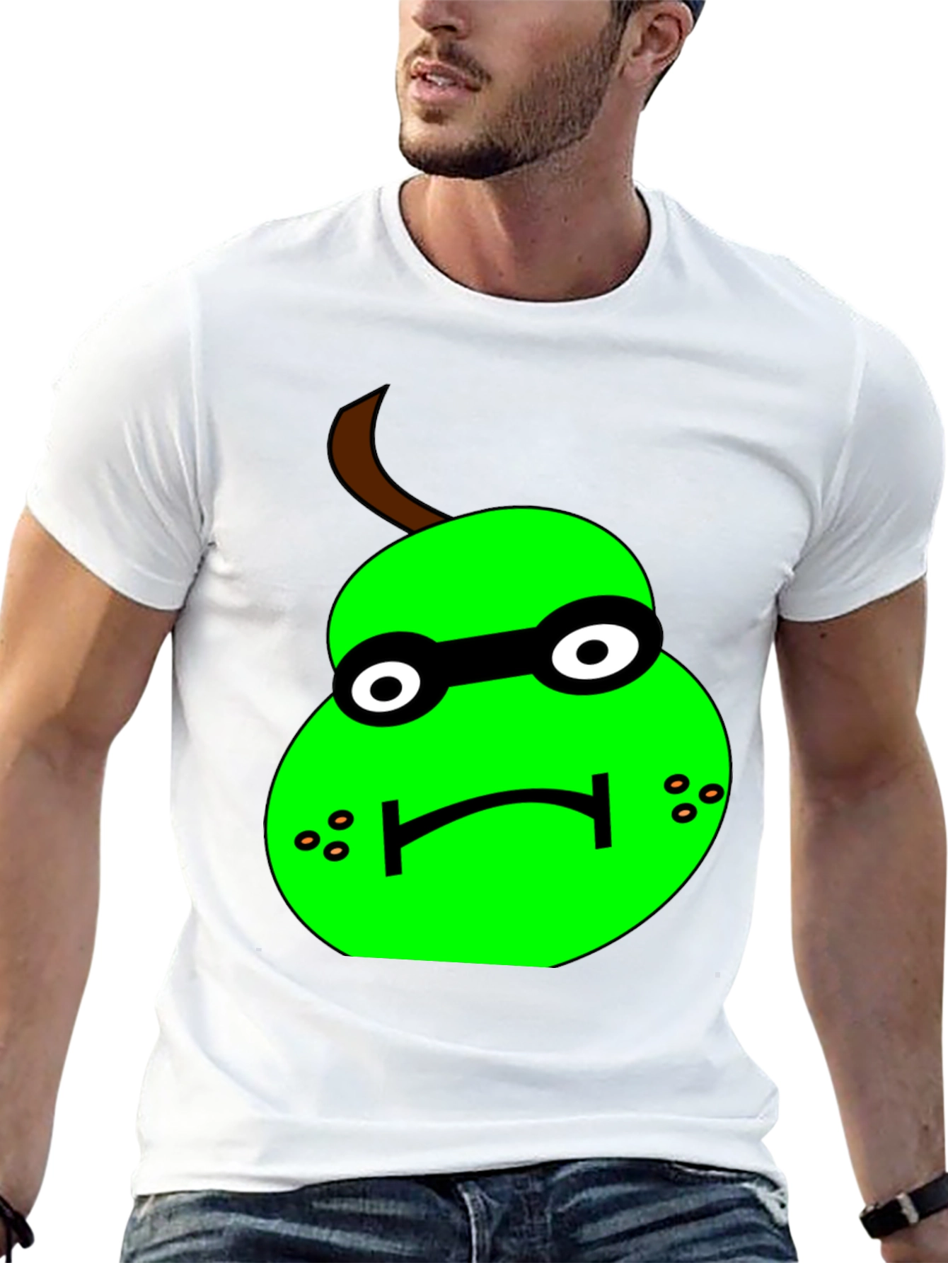 Funny Pear Cartoon T-Shirt - Black Graphic Tee
