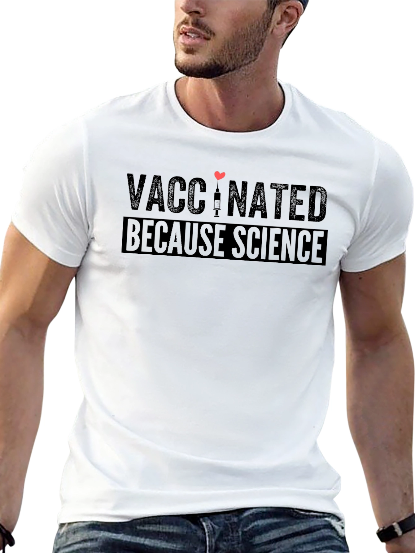 Vaccinated Because Science Black T-Shirt
