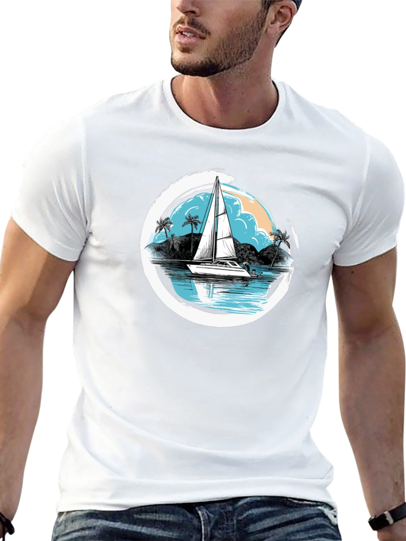 Sailboat Graphic T-Shirt - Island Vibes