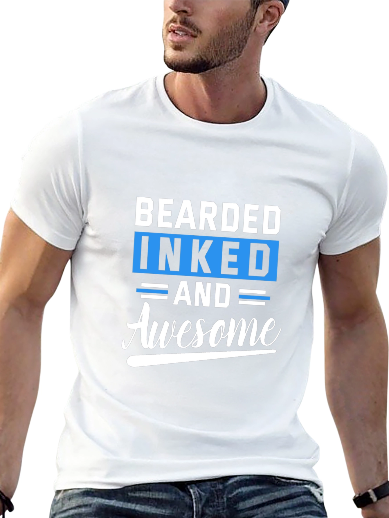 Bearded Inked Awesome Black T-Shirt