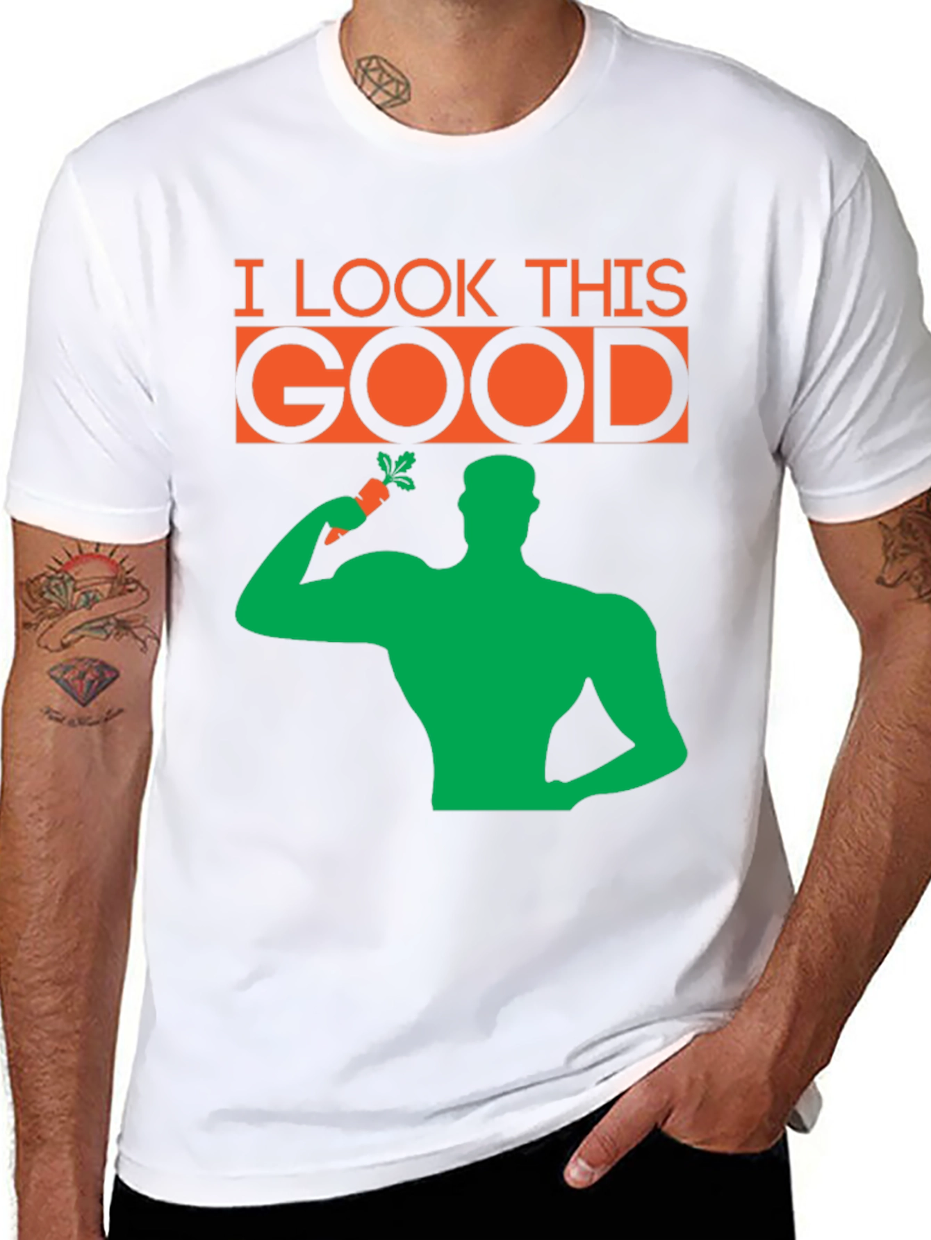 Funny Vegan Graphic T-Shirt - I Look This Good
