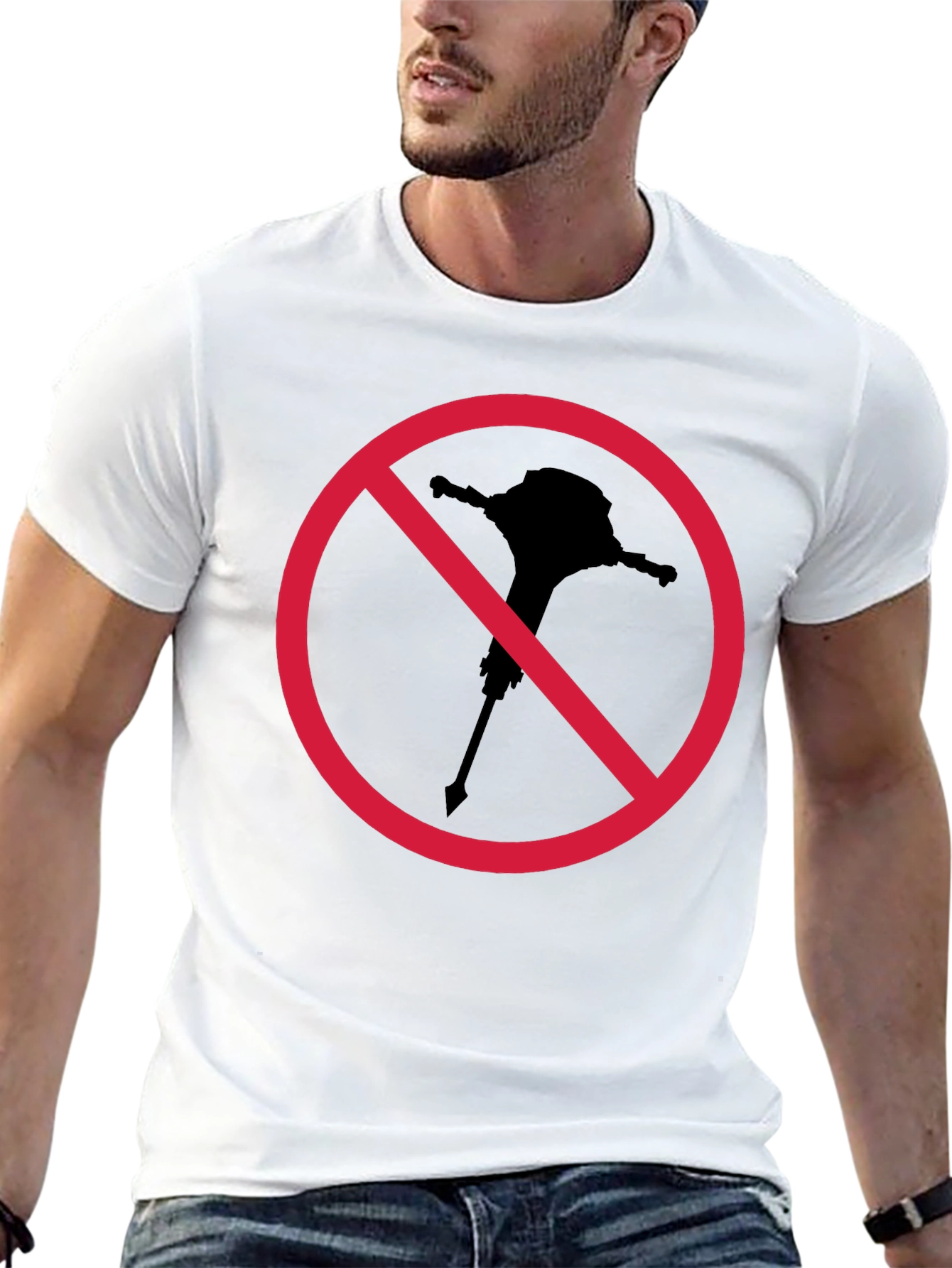 Novelty Black T-Shirt - No Mallet Symbol